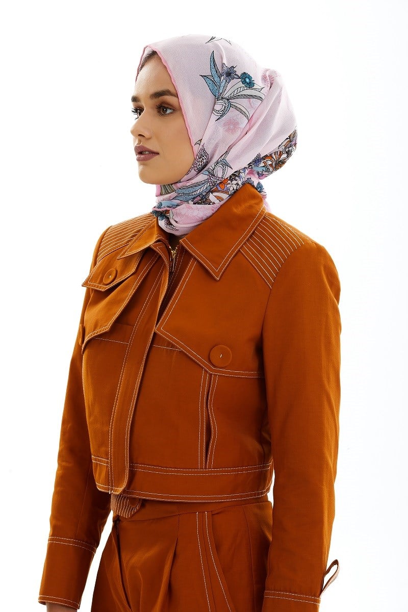 ŞALEtro Desen İtalyan Şifon Eşarp Askısı ile Birlikte 75x200 cm