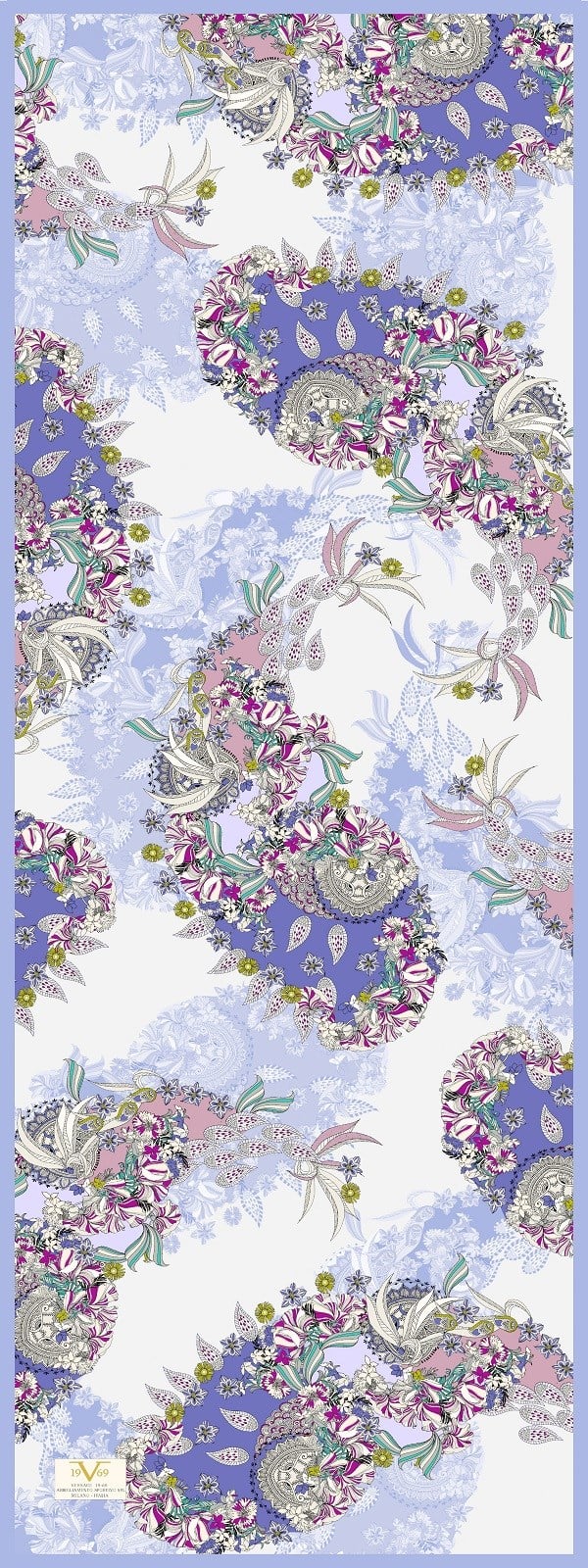 ŞALEtro Desen İtalyan Şifon Eşarp Askısı ile Birlikte 75x200 cm