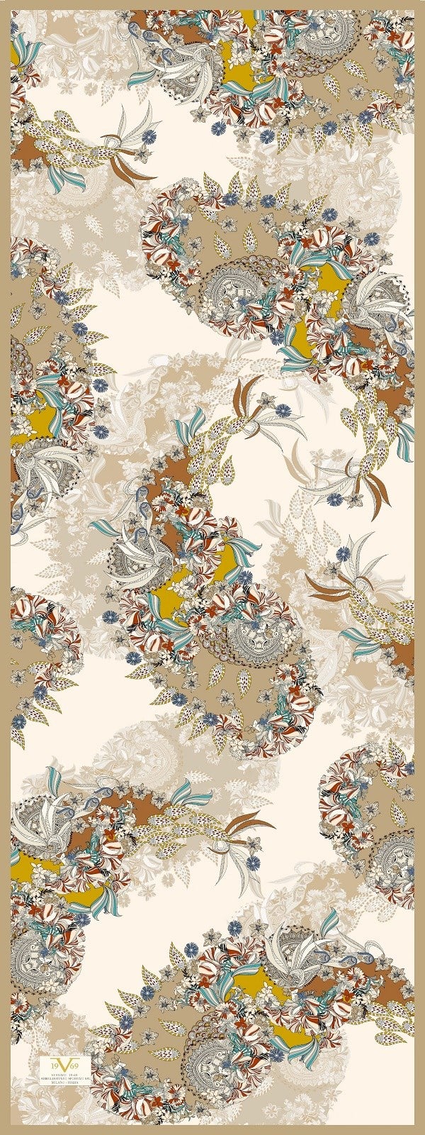 ŞALEtro Desen İtalyan Şifon Eşarp Askısı ile Birlikte 75x200 cm