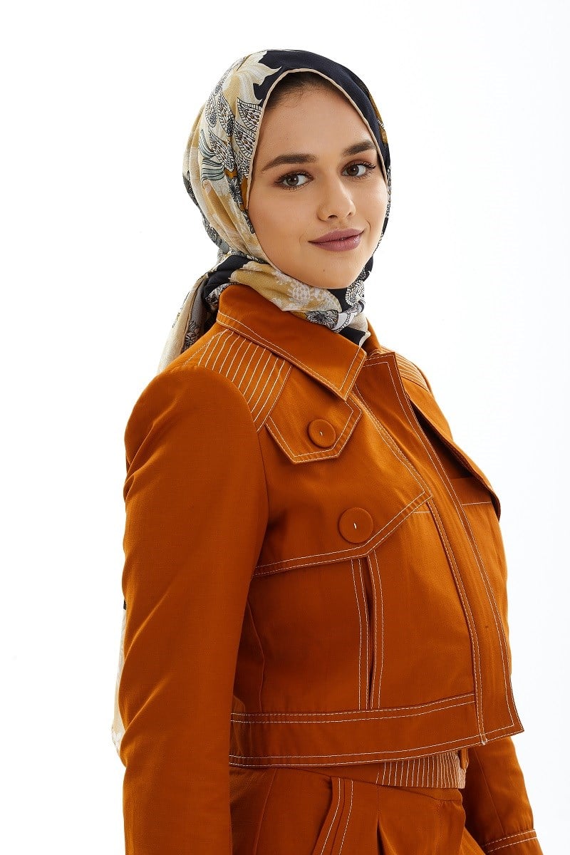 ŞALEtro Desen İtalyan Şifon Eşarp Askısı ile Birlikte 75x200 cm