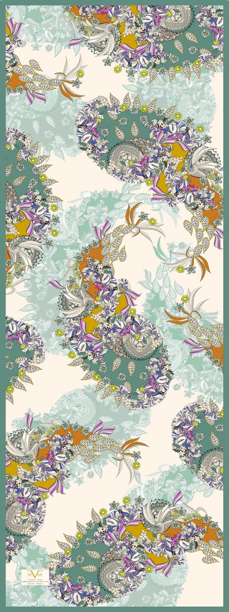 ŞALEtro Desen İtalyan Şifon Eşarp Askısı ile Birlikte 75x200 cm