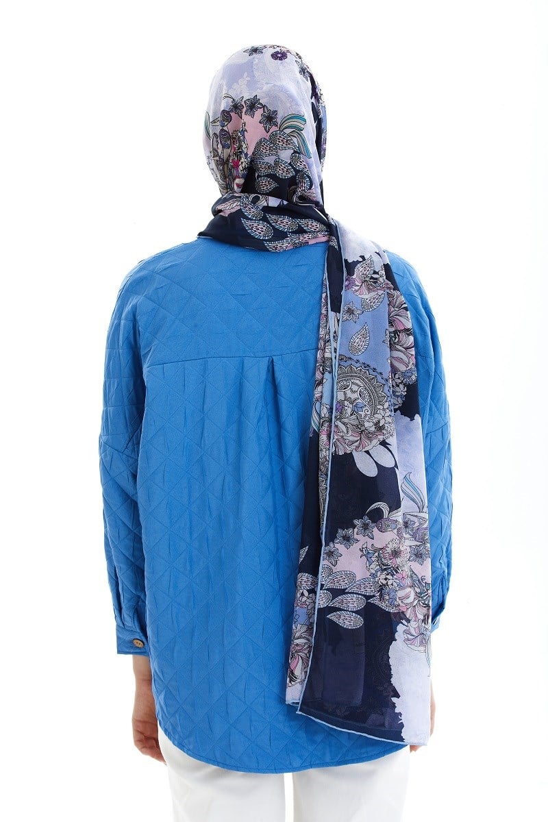 ŞALEtro Desen İtalyan Şifon Eşarp Askısı ile Birlikte 75x200 cm
