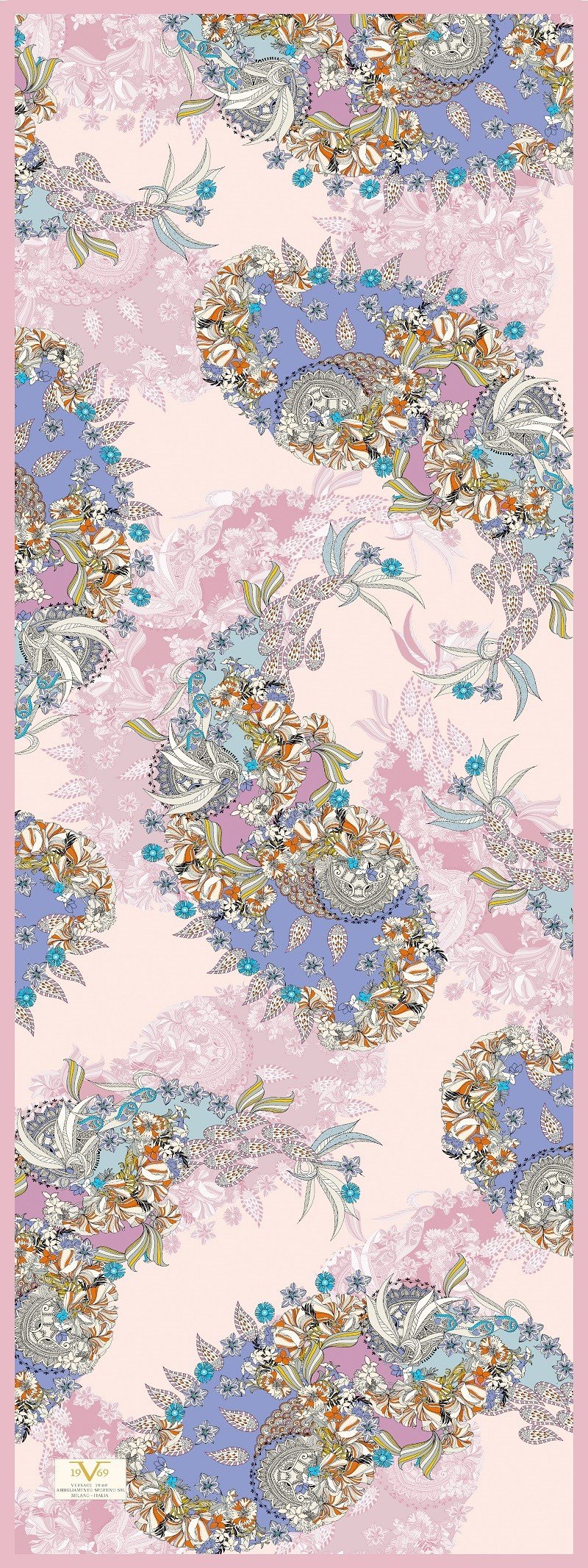 ŞALEtro Desen İtalyan Şifon Eşarp Askısı ile Birlikte 75x200 cm