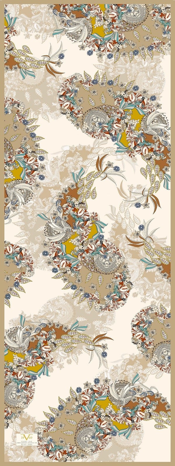 ŞALEtro Desen İtalyan Şifon Eşarp Askısı ile Birlikte 75x200 cm