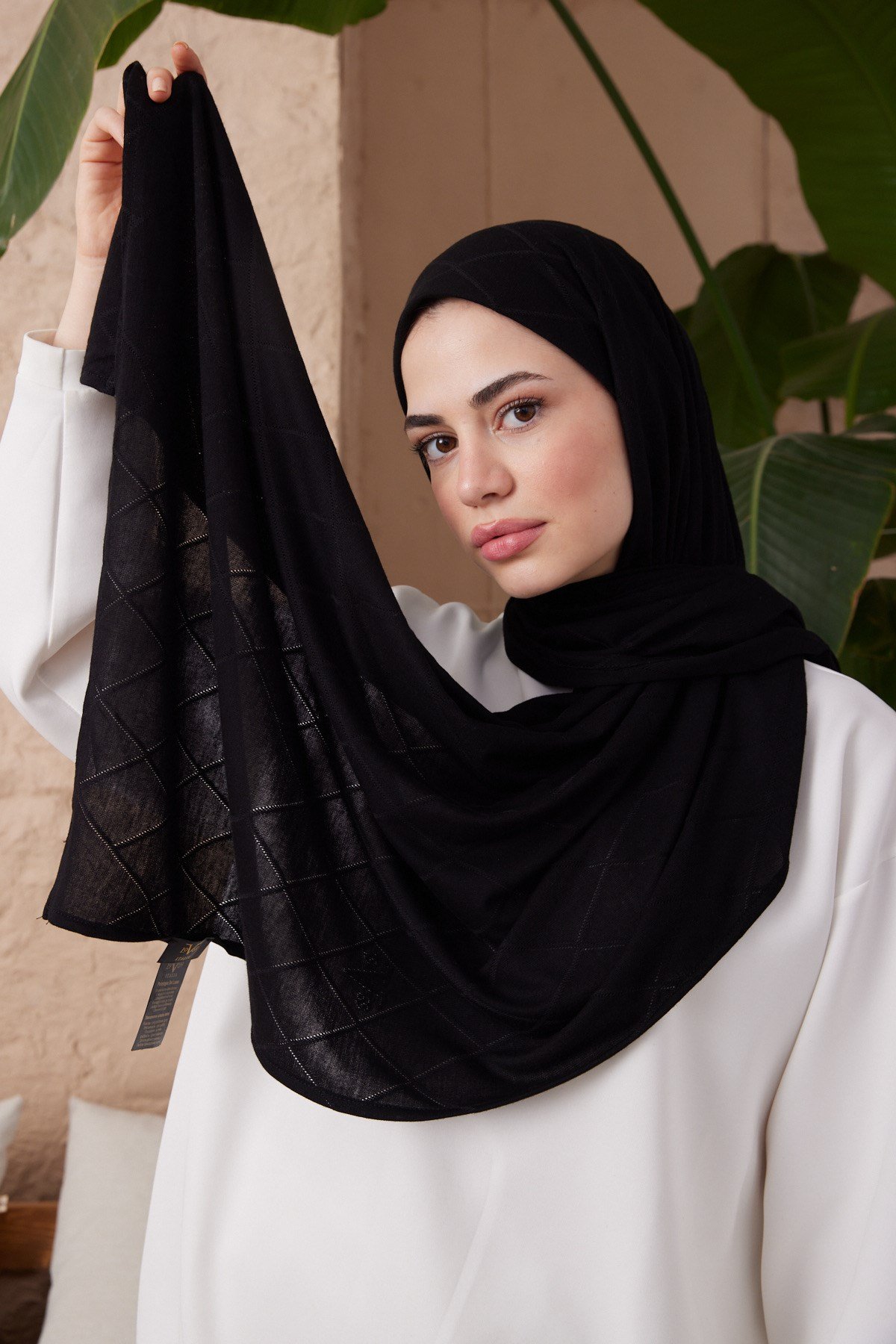 ŞALKare Desen Impluse Seri Şal Askısı ile Birlikte 75x200