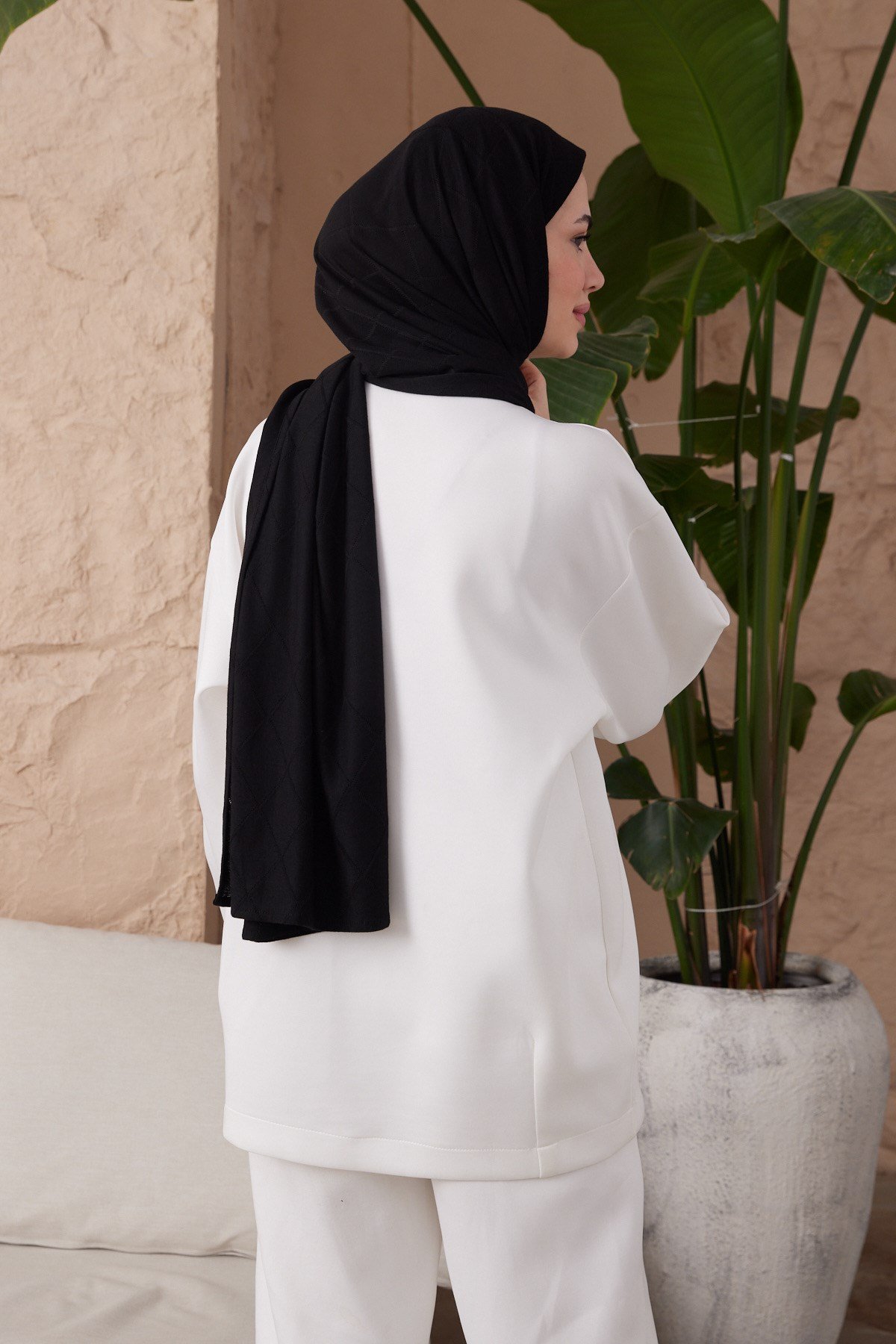 ŞALKare Desen Impluse Seri Şal Askısı ile Birlikte 75x200