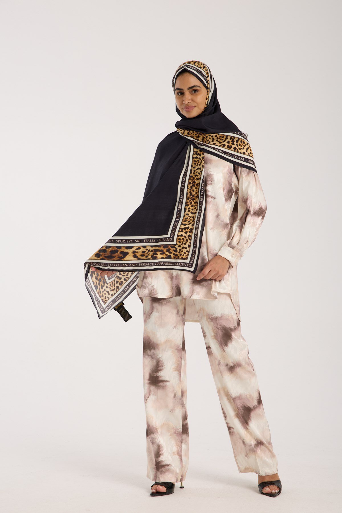 ShawlDesenli Modal Seri Şal Askısı İle Birlikte 75x200 cm