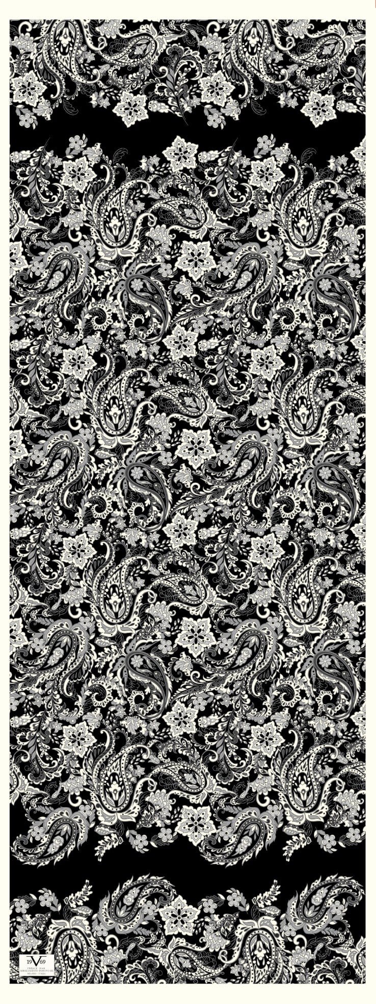 ShawlEtnik Desen İtalian Krep Şal Askısı ile Birlikte 71x192 cm
