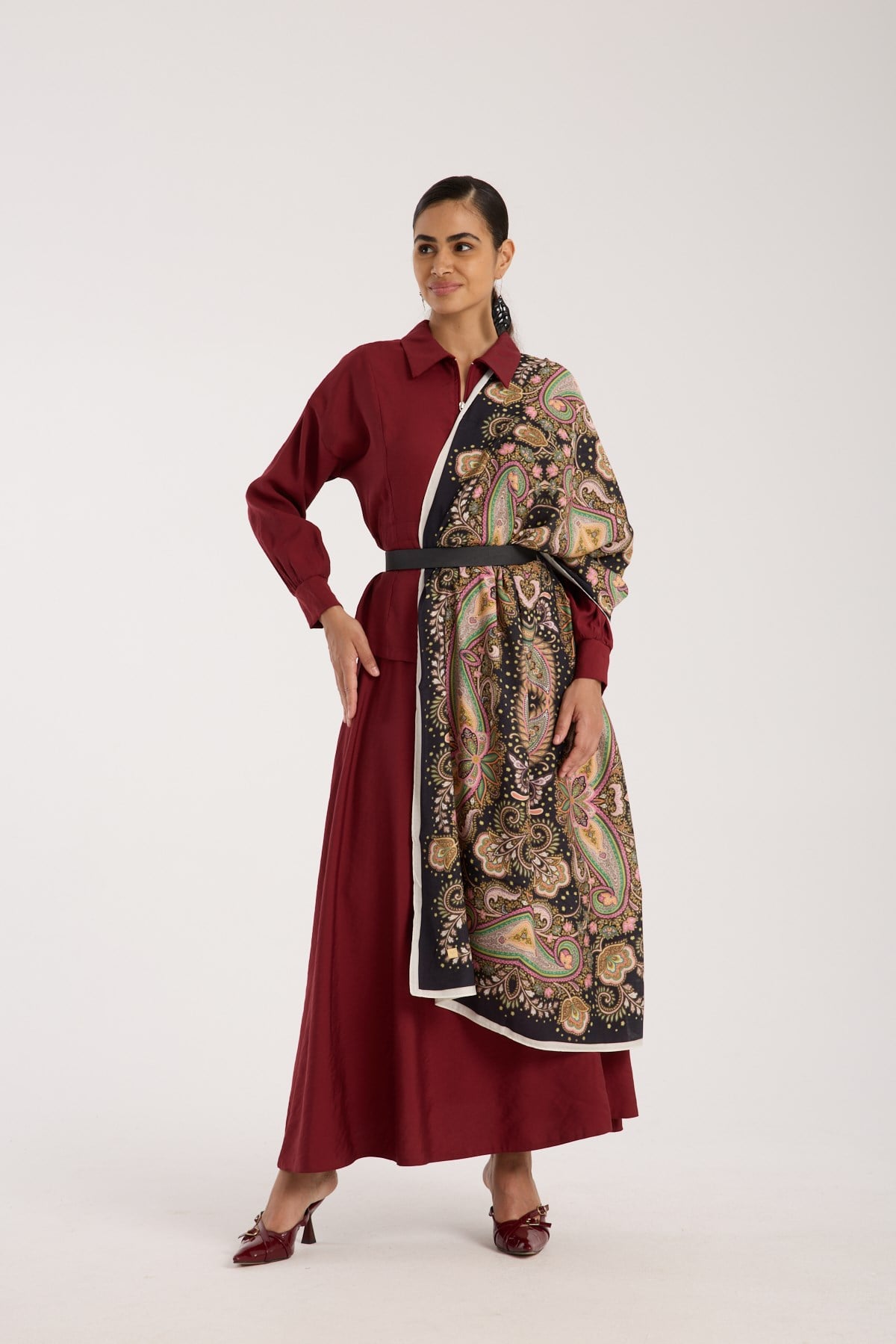 ŞALDesenli Modal Seri Şal Askısı İle Birlikte 75x200 cm