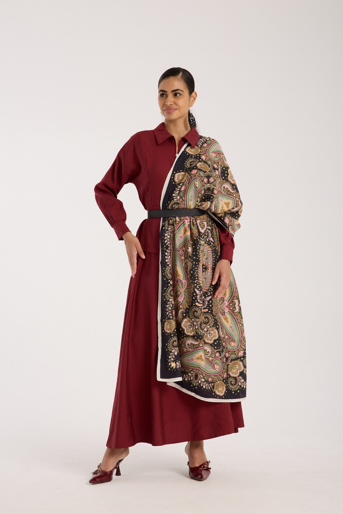 ŞALDesenli Modal Seri Şal Askısı İle Birlikte 75x200 cm