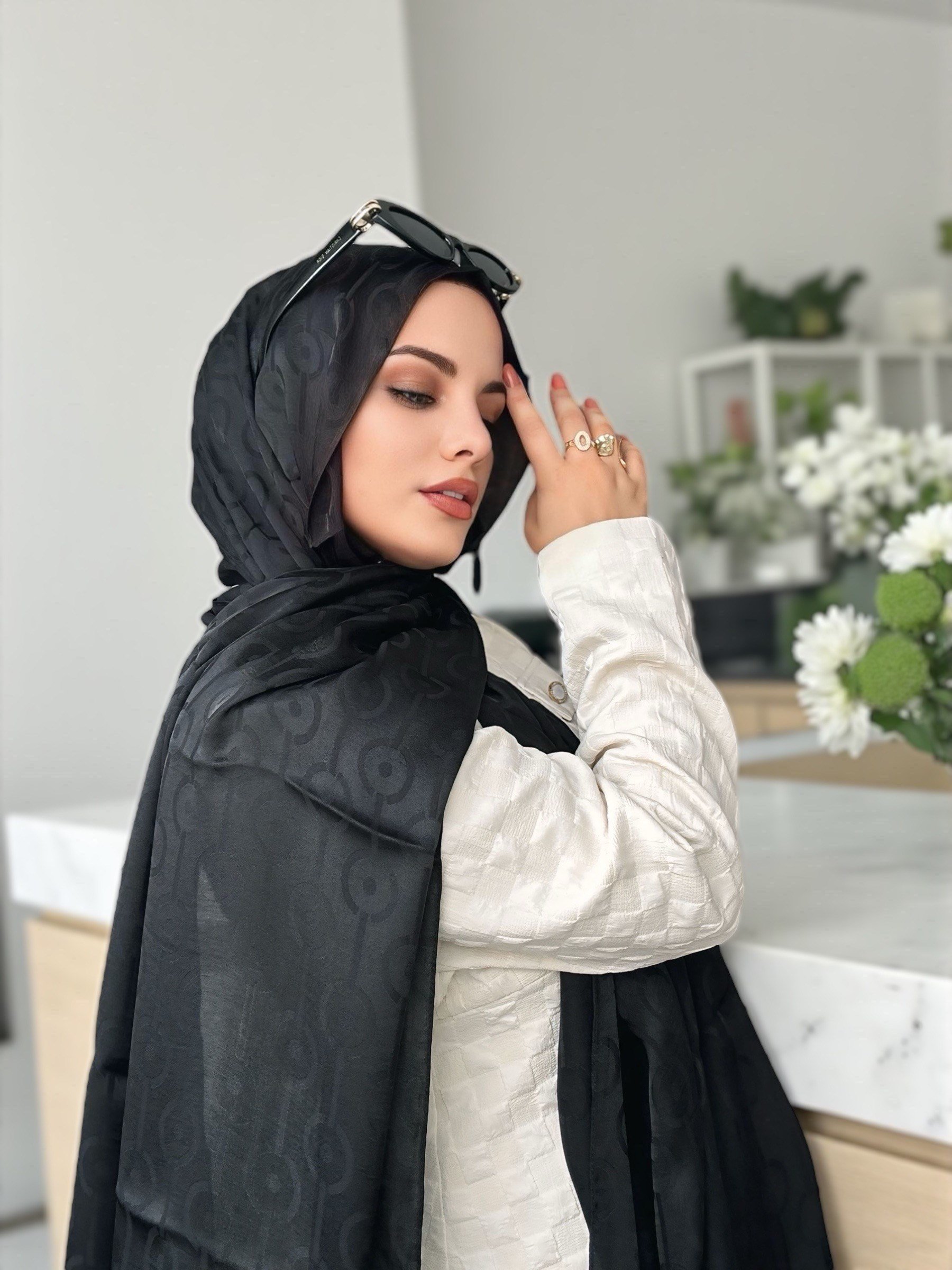ŞALItalian Jakar Seri Şal Askısı ile Birlikte 75x200 cm