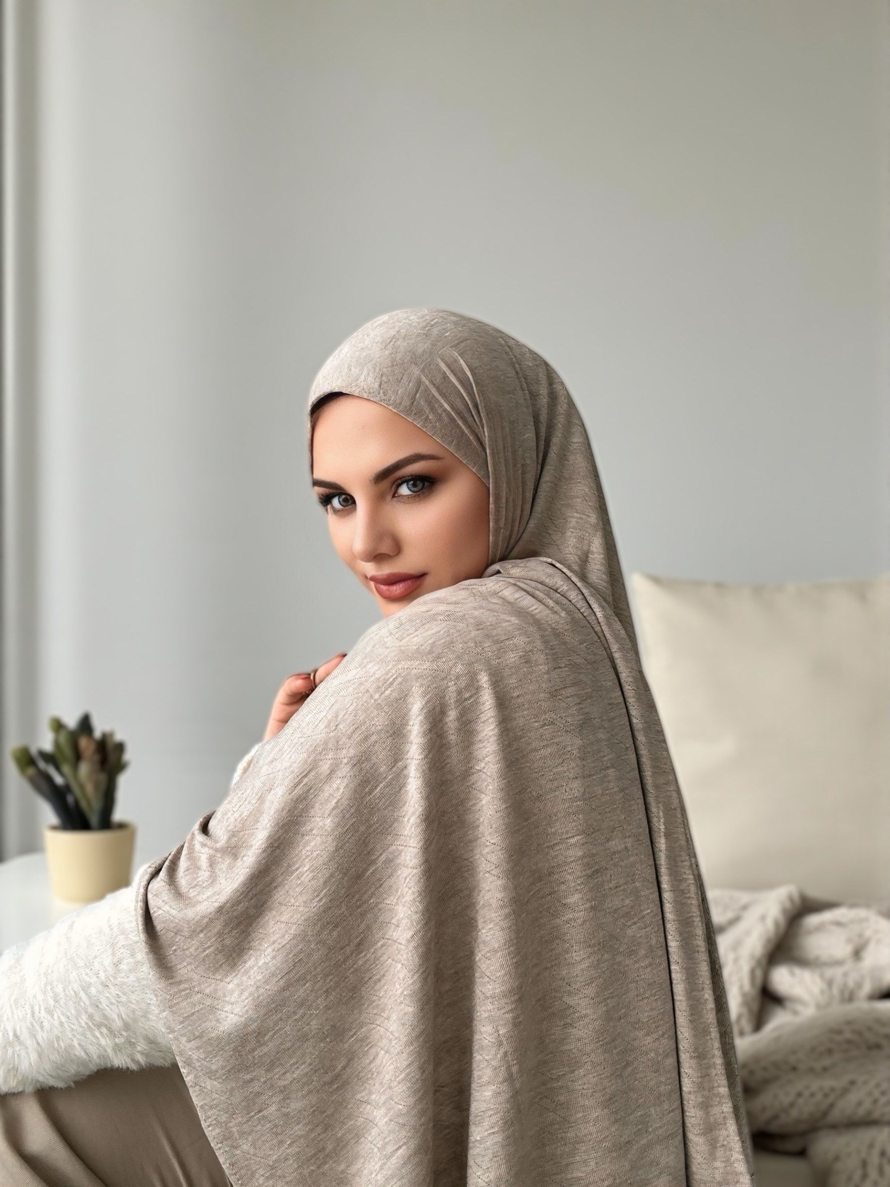 ŞALMonogram Desen Impluse Seri Şal Askısı ile Birlikte 75x200
