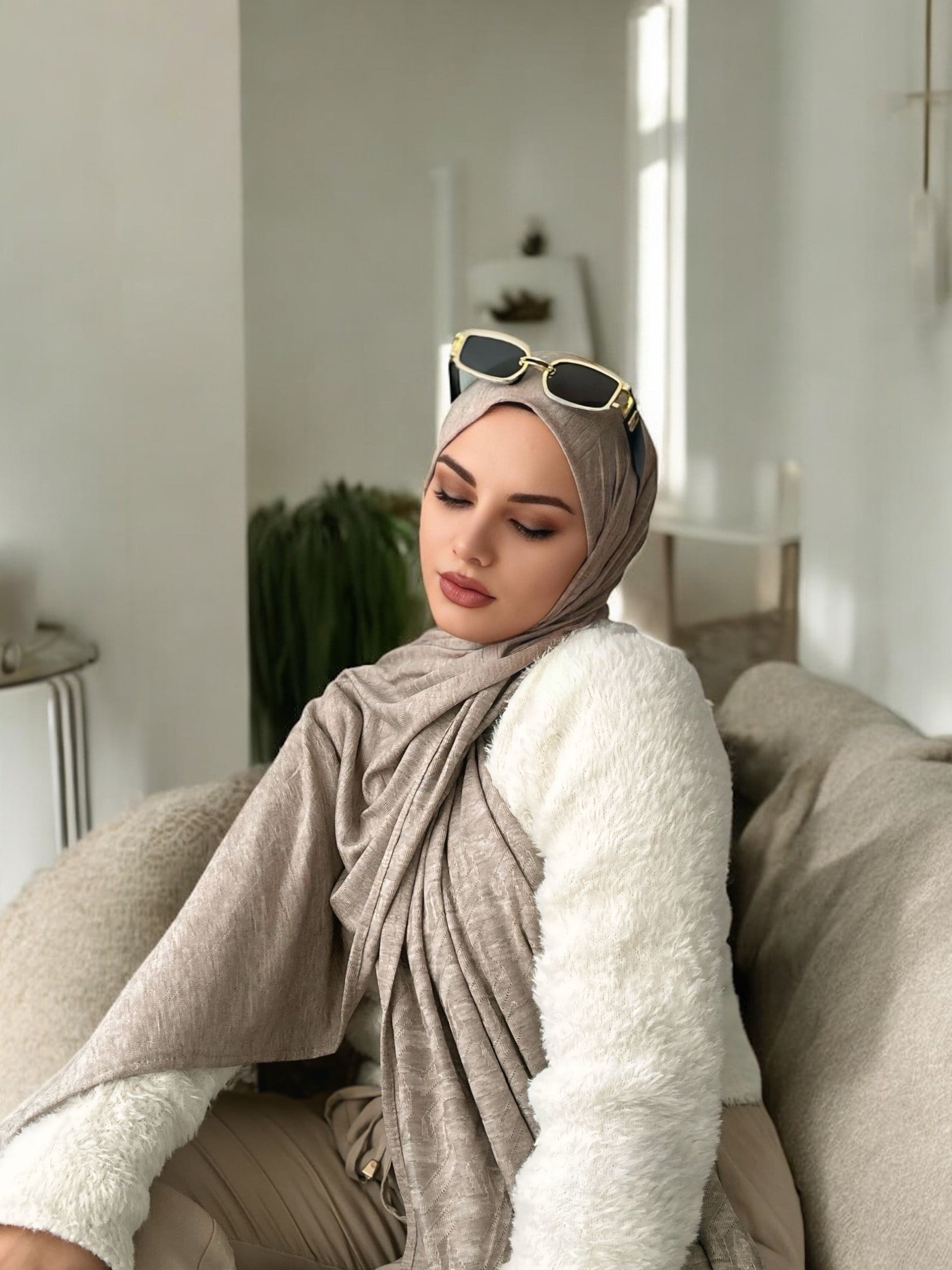 ŞALMonogram Desen Impluse Seri Şal Askısı ile Birlikte 75x200