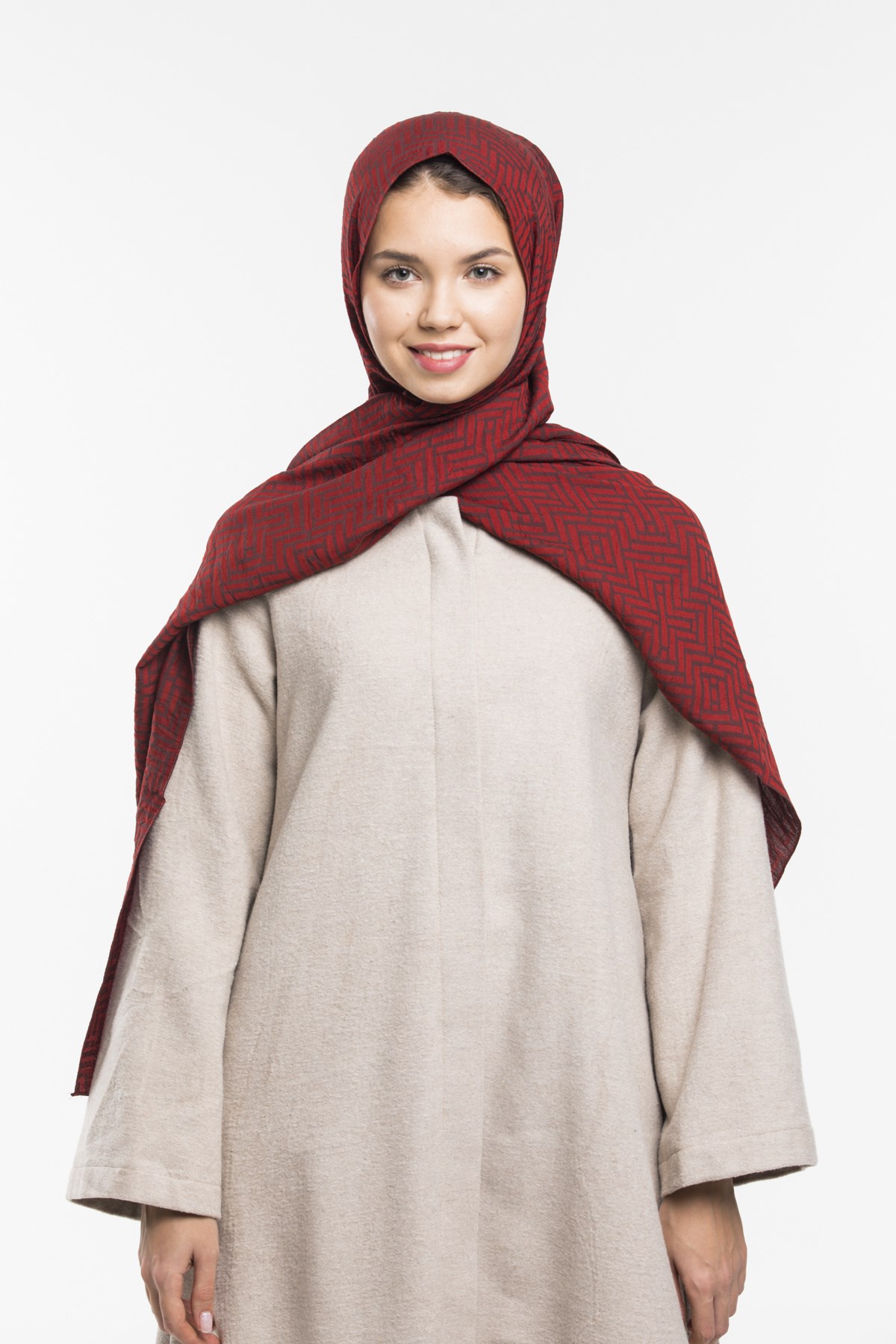 JAKARLI MODAL ŞALJAKAR Desen Jakarlı Modal Seri Şal Askısı ile Birlikte 75x200 cm