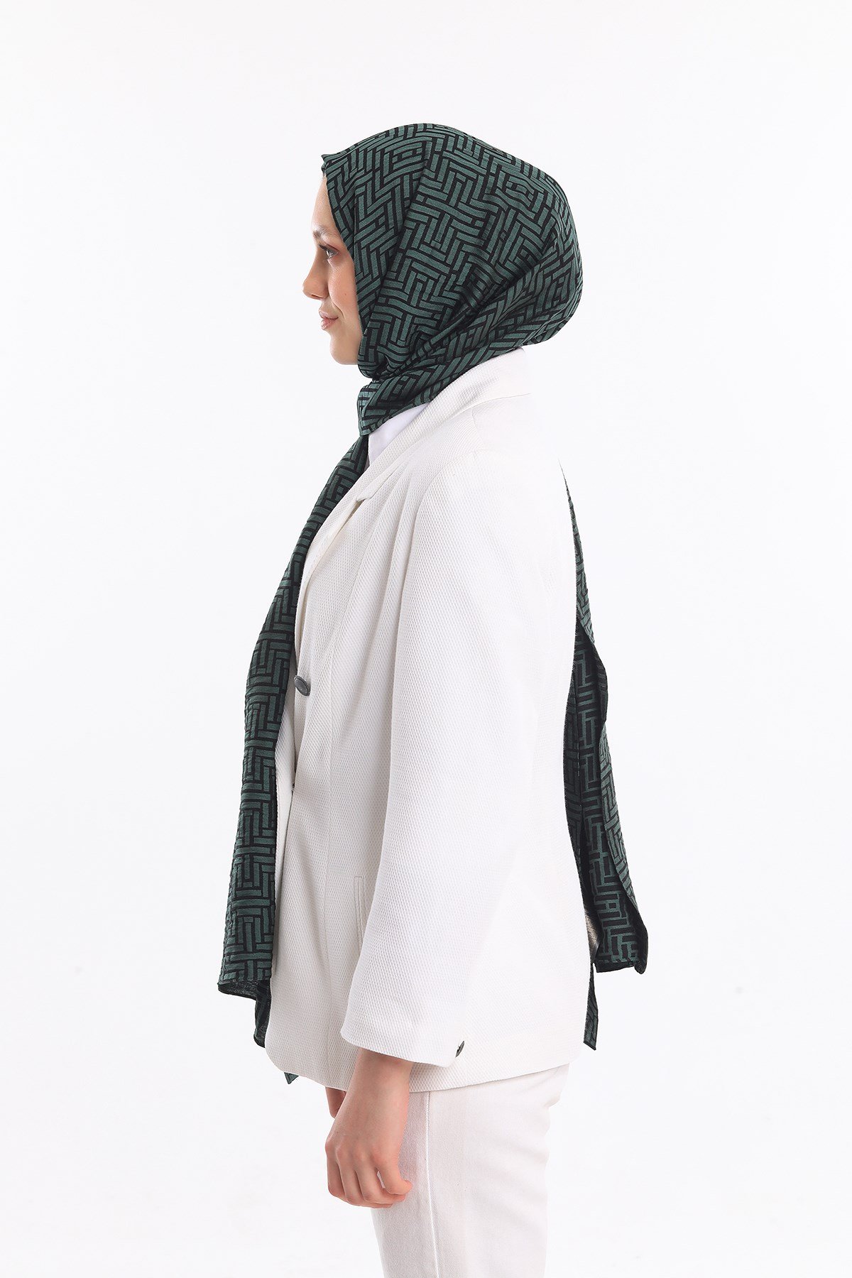 JAKARLI MODAL ŞALJAKAR Desen Jakarlı Modal Seri Şal Askısı ile Birlikte 75x200 cm