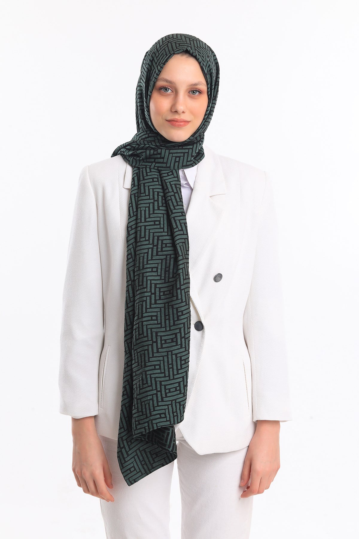 JAKARLI MODAL ŞALJAKAR Desen Jakarlı Modal Seri Şal Askısı ile Birlikte 75x200 cm