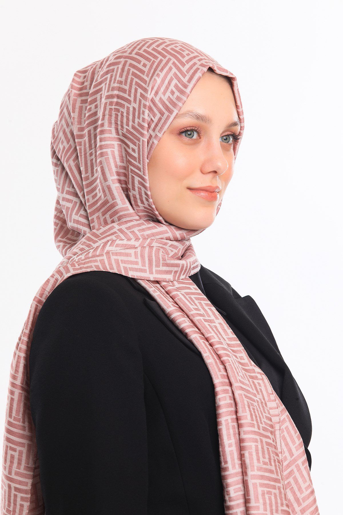 JAKARLI MODAL ŞALJAKAR Desen Jakarlı Modal Seri Şal Askısı ile Birlikte 75x200 cm