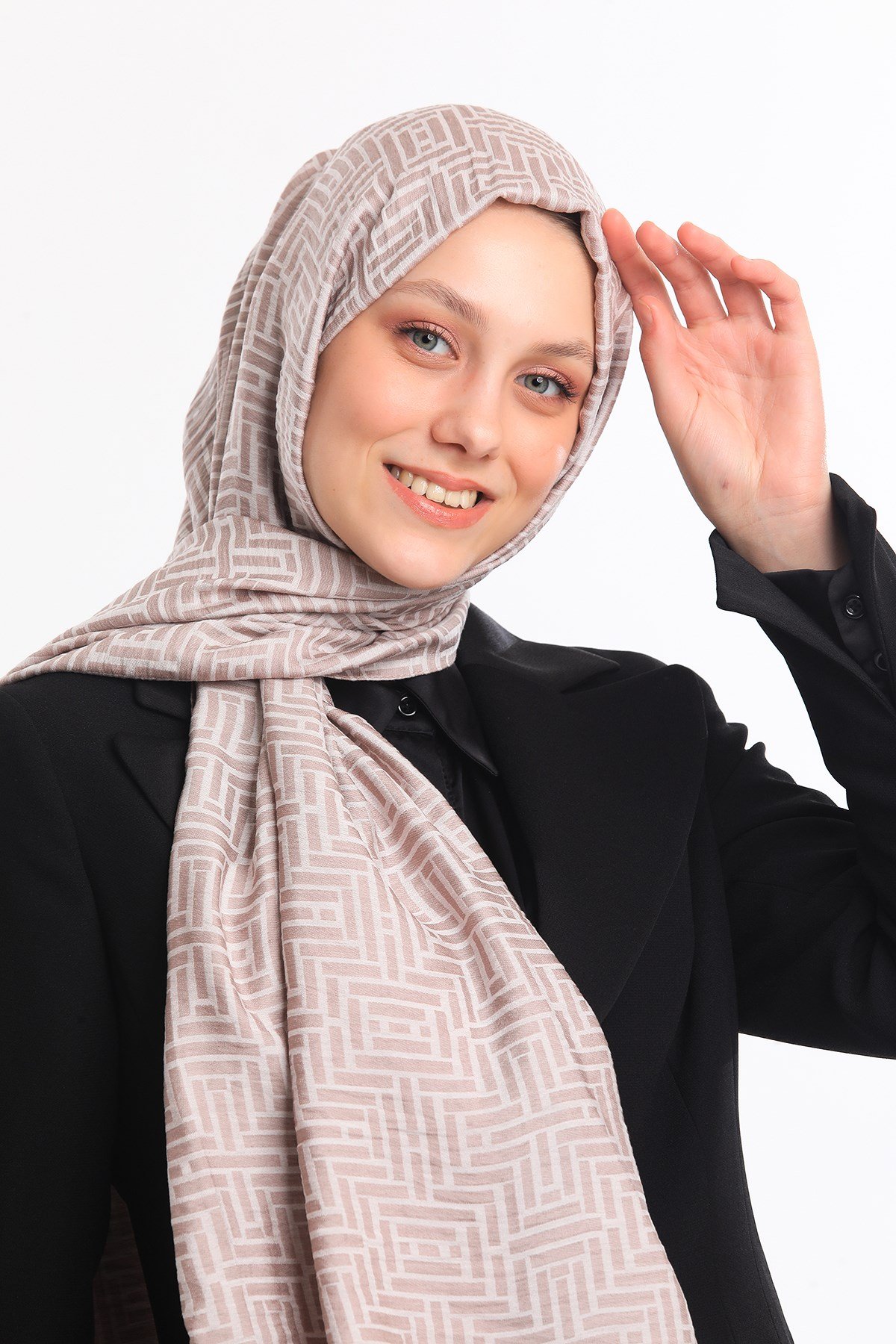JAKARLI MODAL ŞALJAKAR Desen Jakarlı Modal Seri Şal Askısı ile Birlikte 75x200 cm