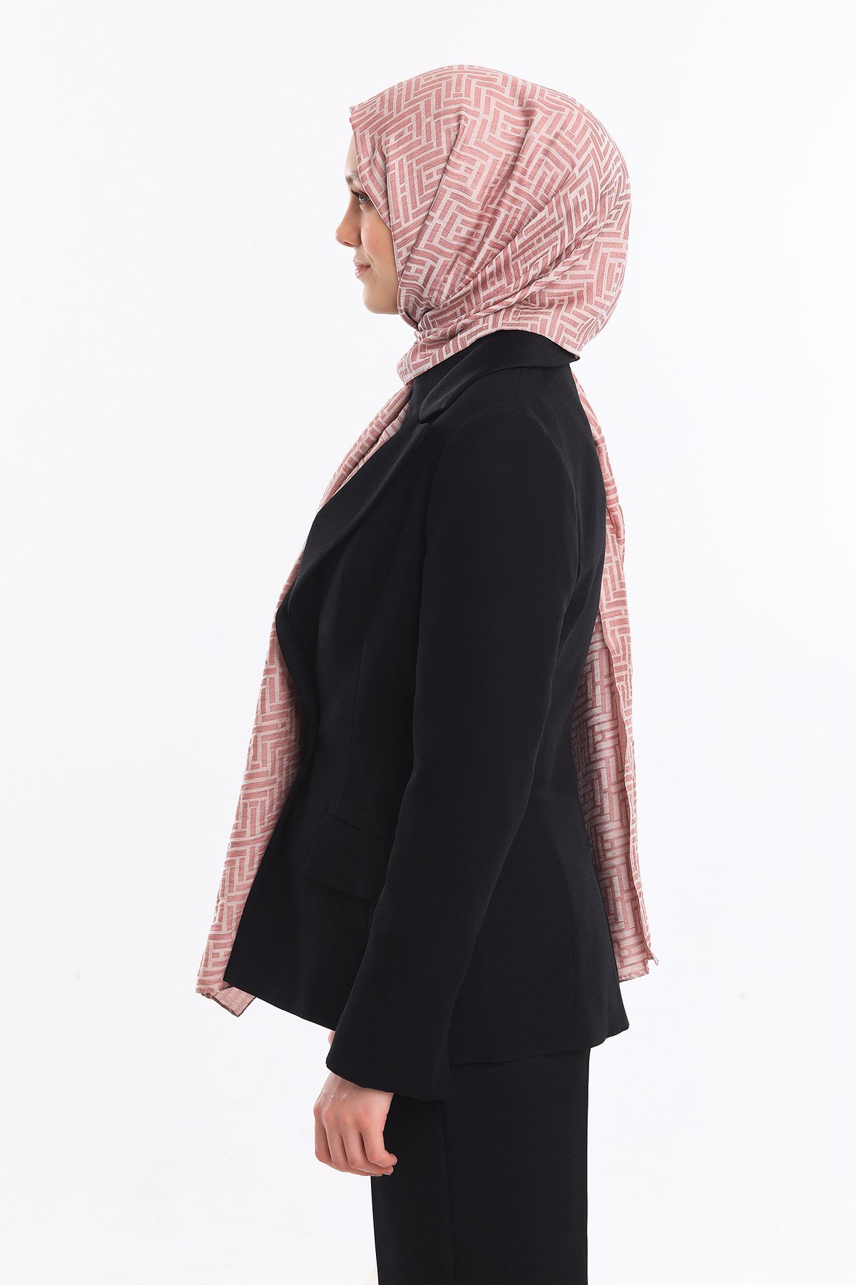 JAKARLI MODAL ŞALJAKAR Desen Jakarlı Modal Seri Şal Askısı ile Birlikte 75x200 cm