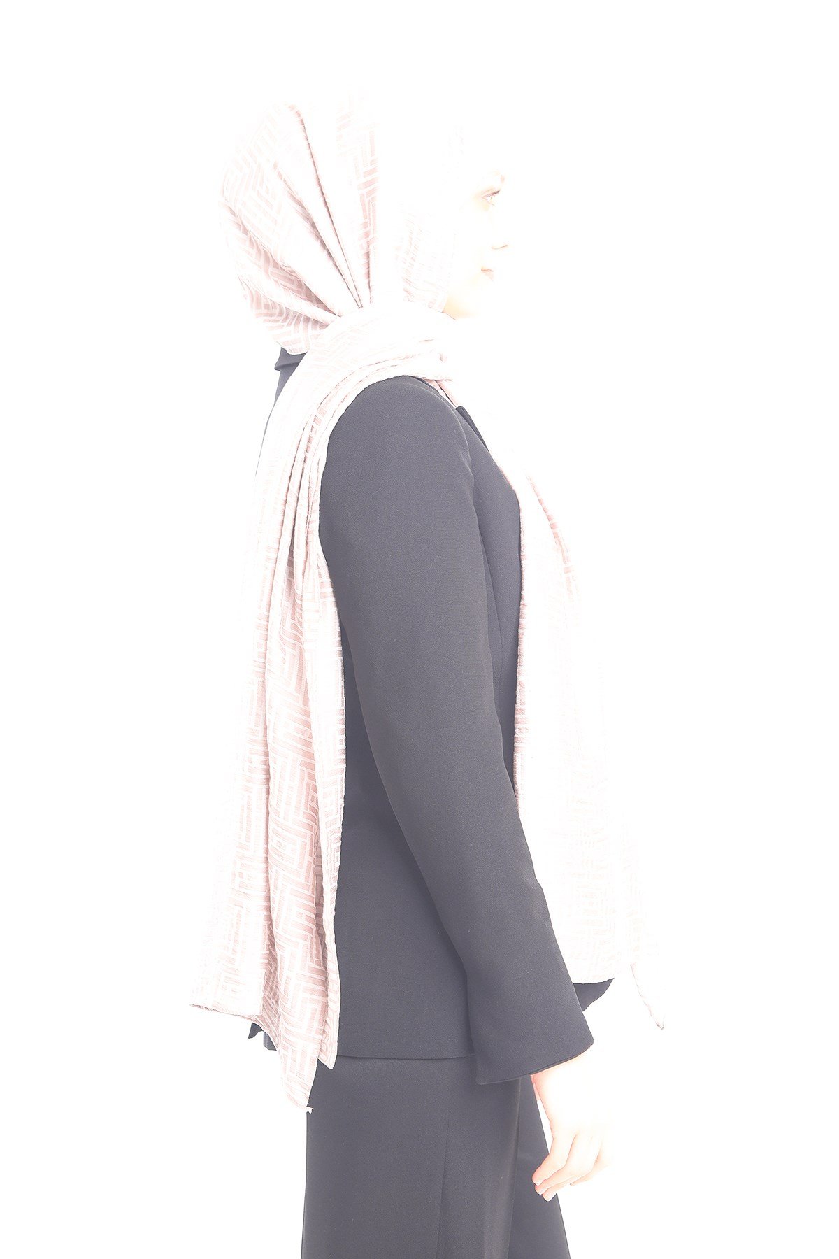 JAKARLI MODAL ŞALJAKAR Desen Jakarlı Modal Seri Şal Askısı ile Birlikte 75x200 cm