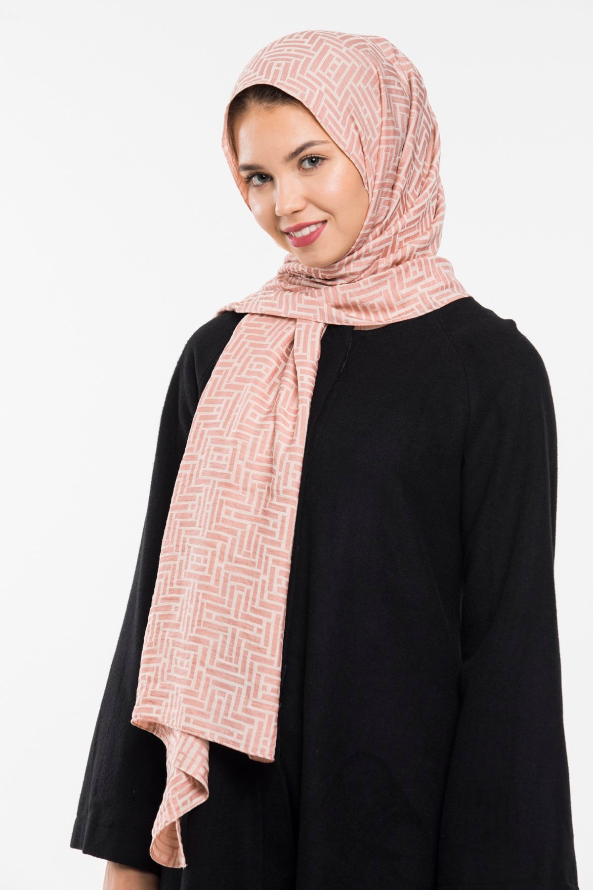 JAKARLI MODAL ŞALJAKAR Desen Jakarlı Modal Seri Şal Askısı ile Birlikte 75x200 cm