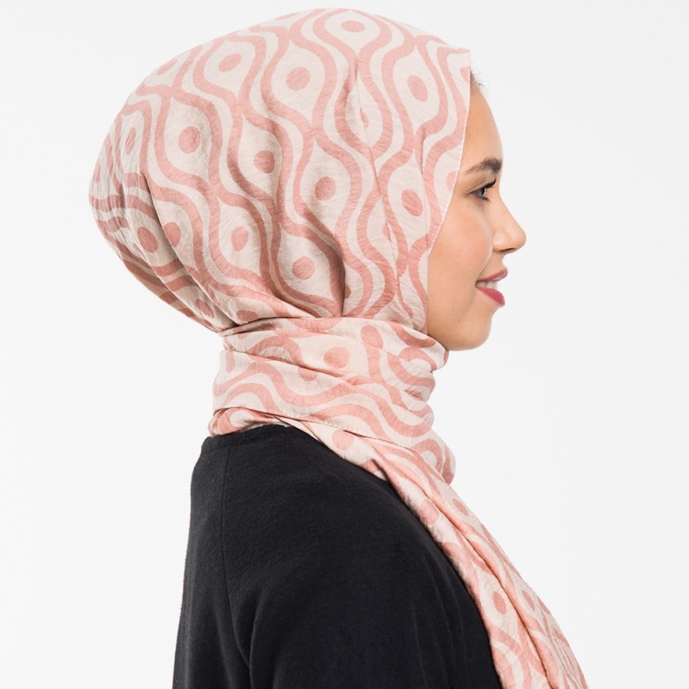 ŞALHelezon Desen Jakarlı Modal Seri Şal Askısı ile Birlikte 75x200 cm