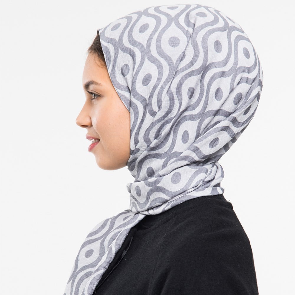 ŞALHelezon Desen Jakarlı Modal Seri Şal Askısı ile Birlikte 75x200 cm