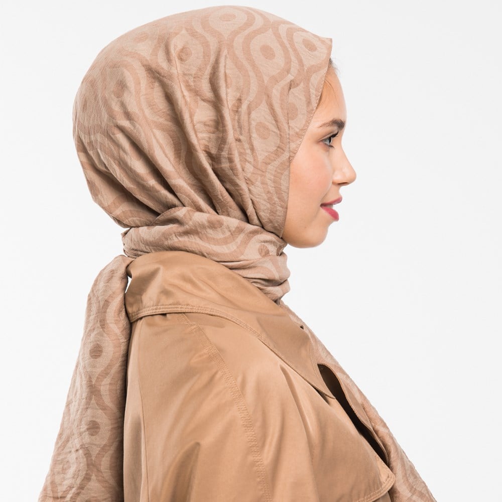 ŞALHelezon Desen Jakarlı Modal Seri Şal Askısı ile Birlikte 75x200 cm