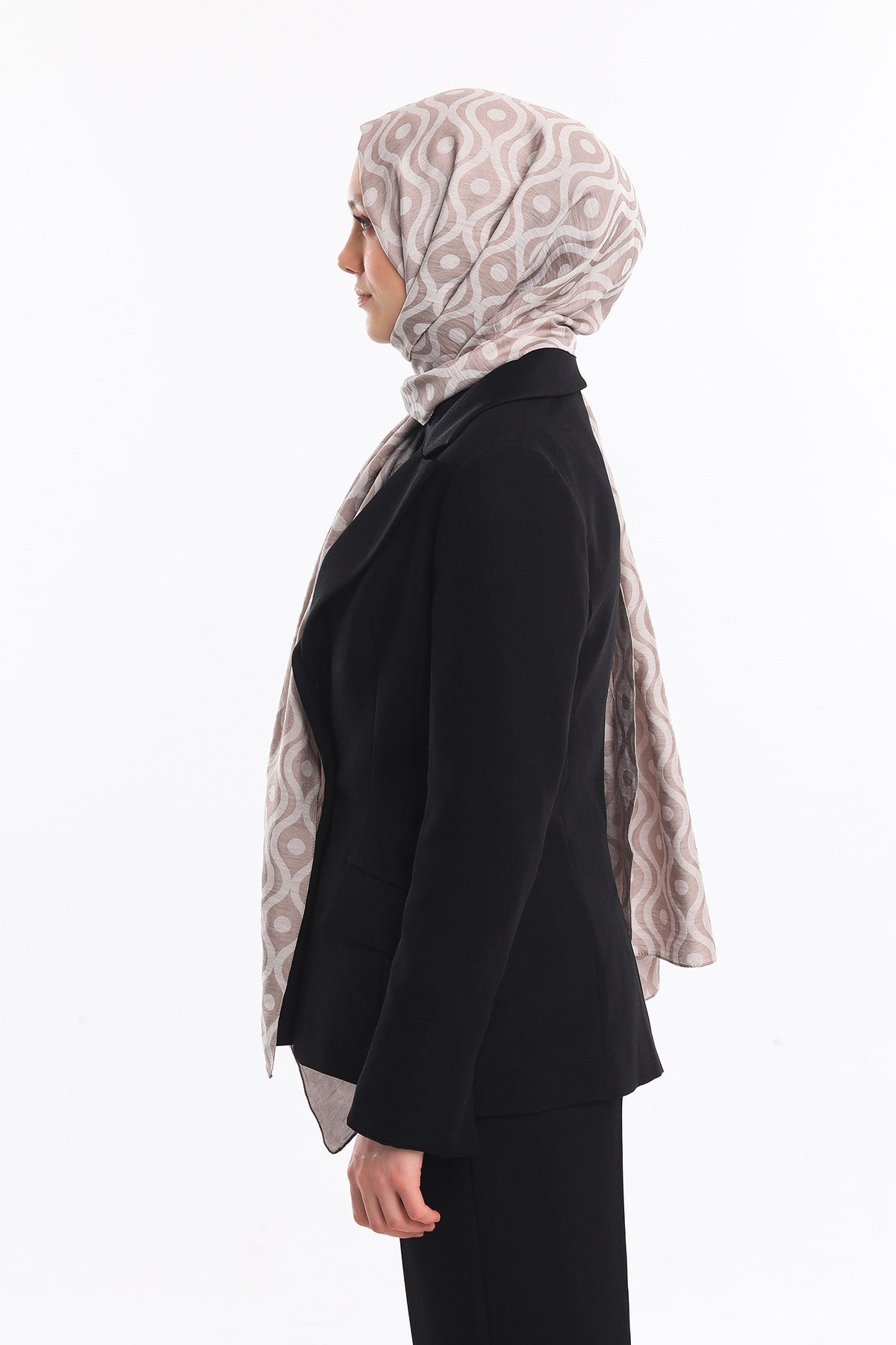ŞALHelezon Desen Jakarlı Modal Seri Şal Askısı ile Birlikte 75x200 cm