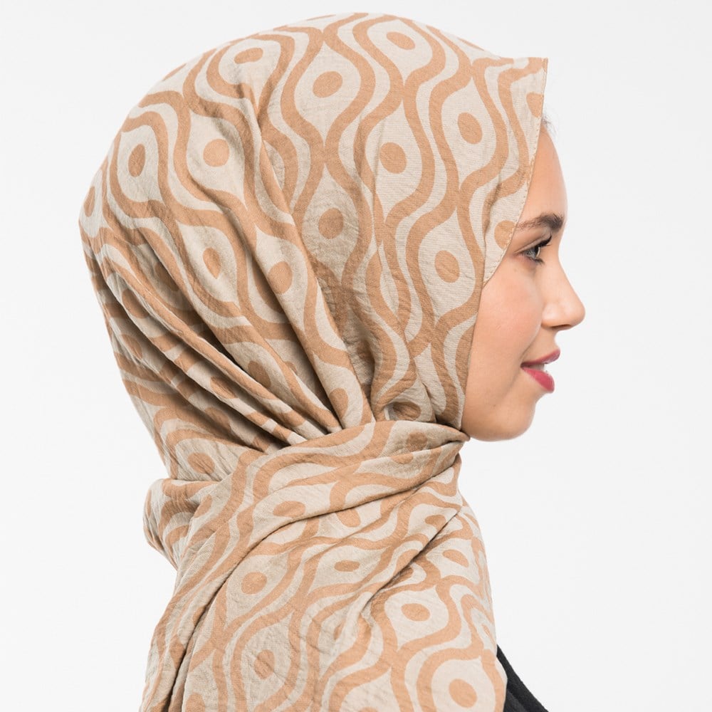 ŞALHelezon Desen Jakarlı Modal Seri Şal Askısı ile Birlikte 75x200 cm