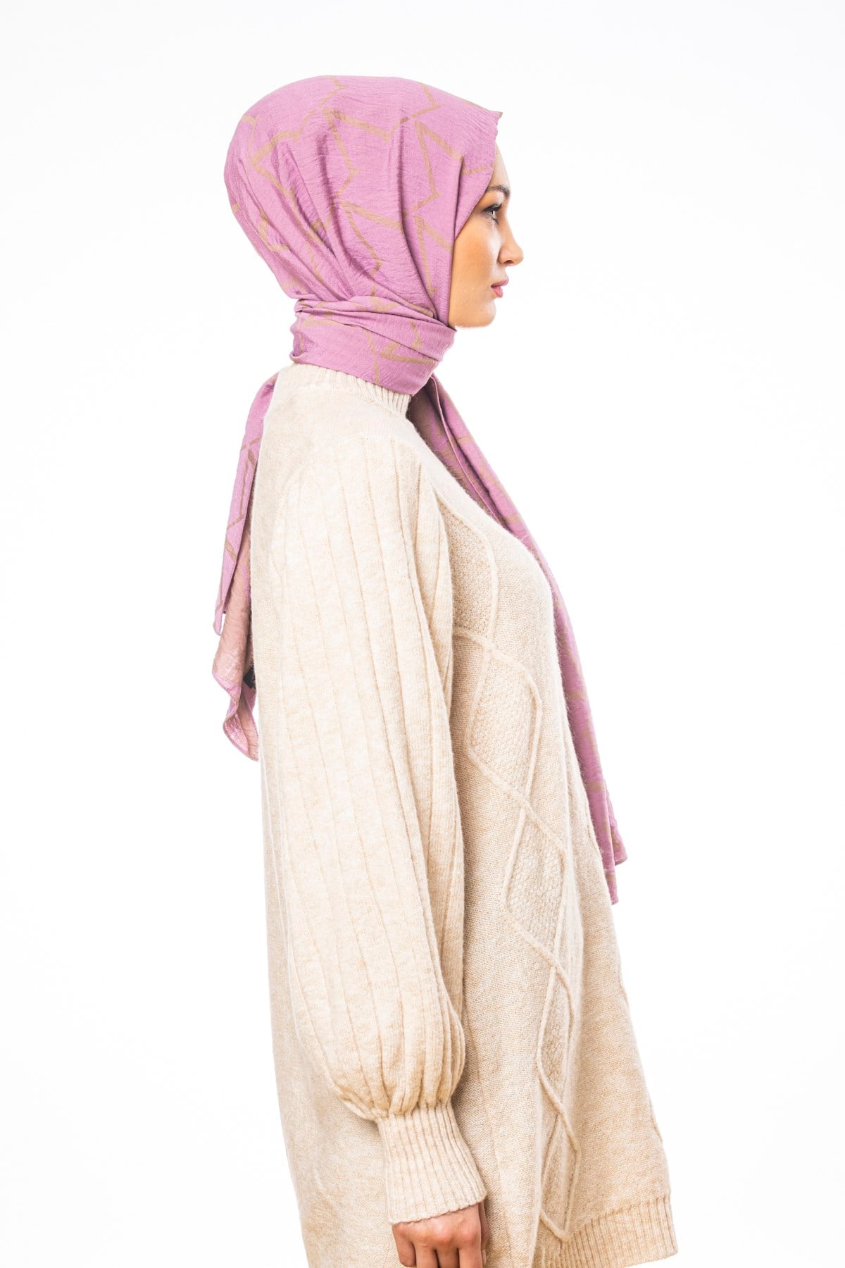 JAKARLI MODAL ŞALHelezon Desen Jakarlı Modal Seri Şal Askısı ile Birlikte 75x200 cm