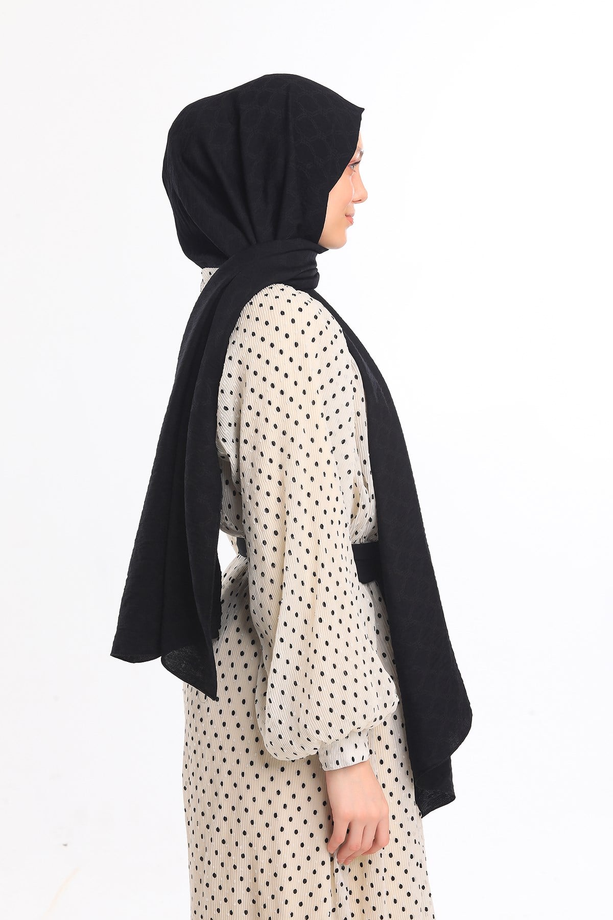 JAKARLI MODAL ŞALHelezon Desen Jakarlı Modal Seri Şal Askısı ile Birlikte 75x200 cm