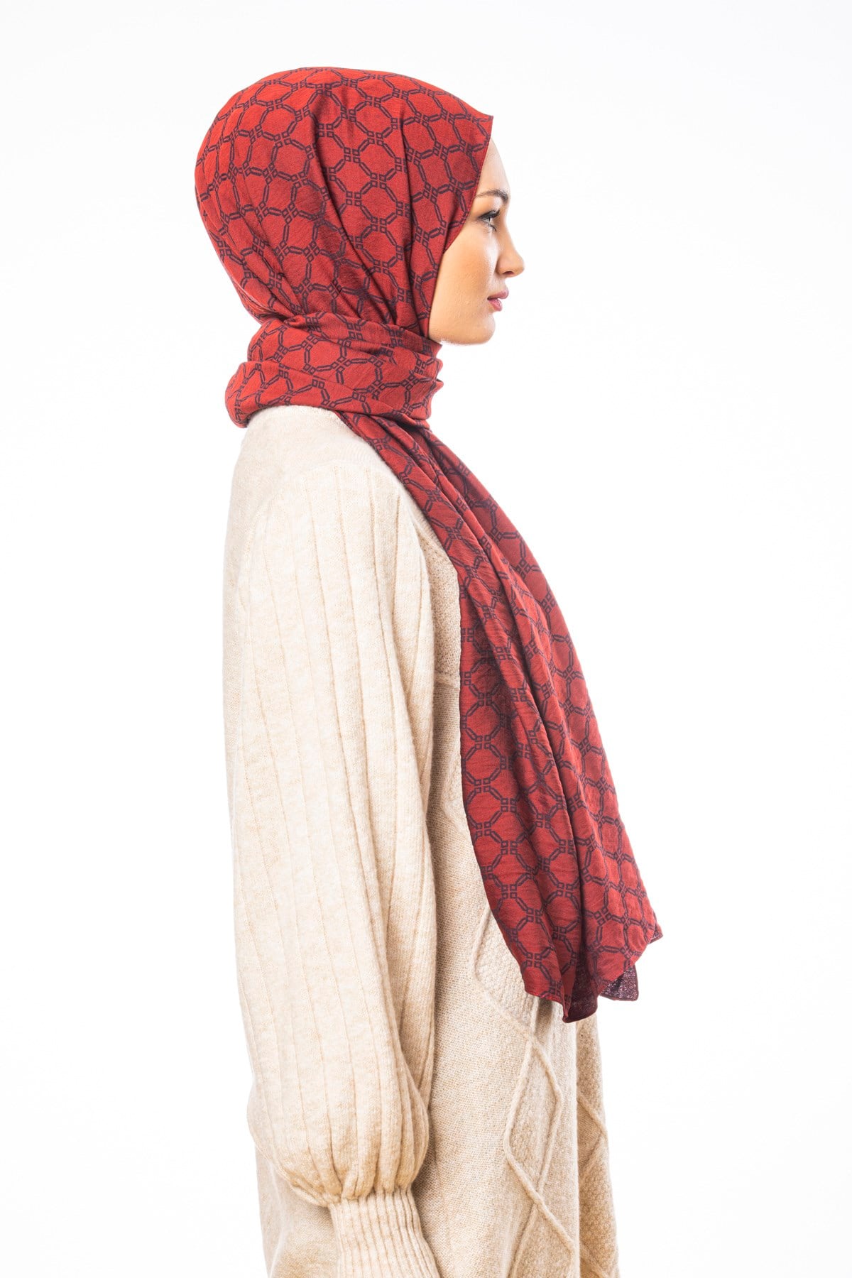 JAKARLI MODAL ŞALHelezon Desen Jakarlı Modal Seri Şal Askısı ile Birlikte 75x200 cm