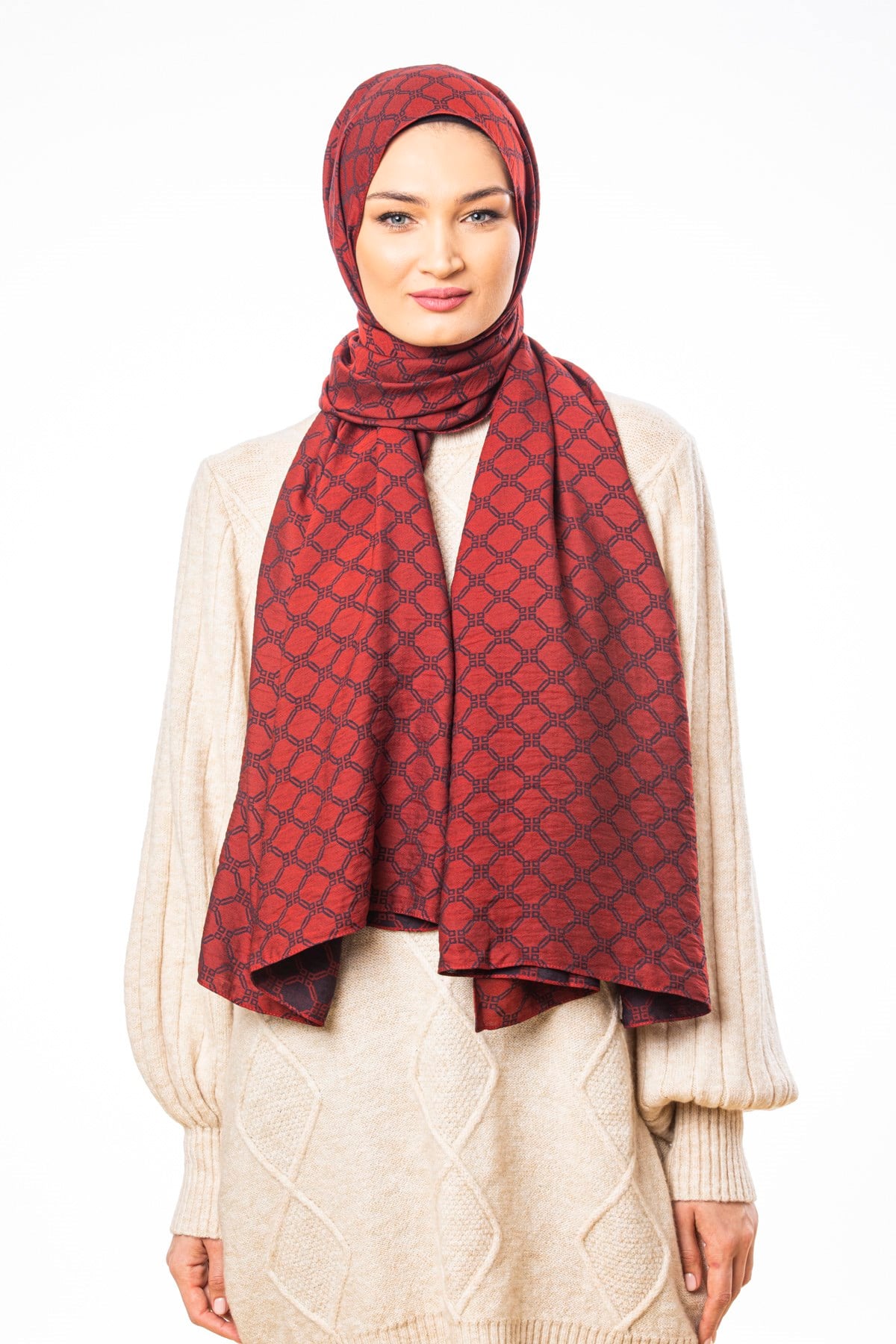 JAKARLI MODAL ŞALHelezon Desen Jakarlı Modal Seri Şal Askısı ile Birlikte 75x200 cm