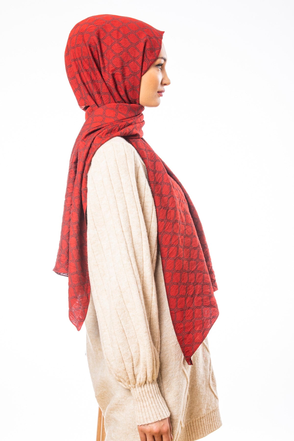 JAKARLI MODAL ŞALHelezon Desen Jakarlı Modal Seri Şal Askısı ile Birlikte 75x200 cm