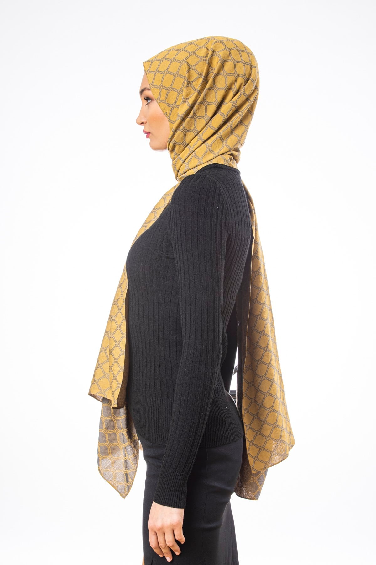 JAKARLI MODAL ŞALHelezon Desen Jakarlı Modal Seri Şal Askısı ile Birlikte 75x200 cm