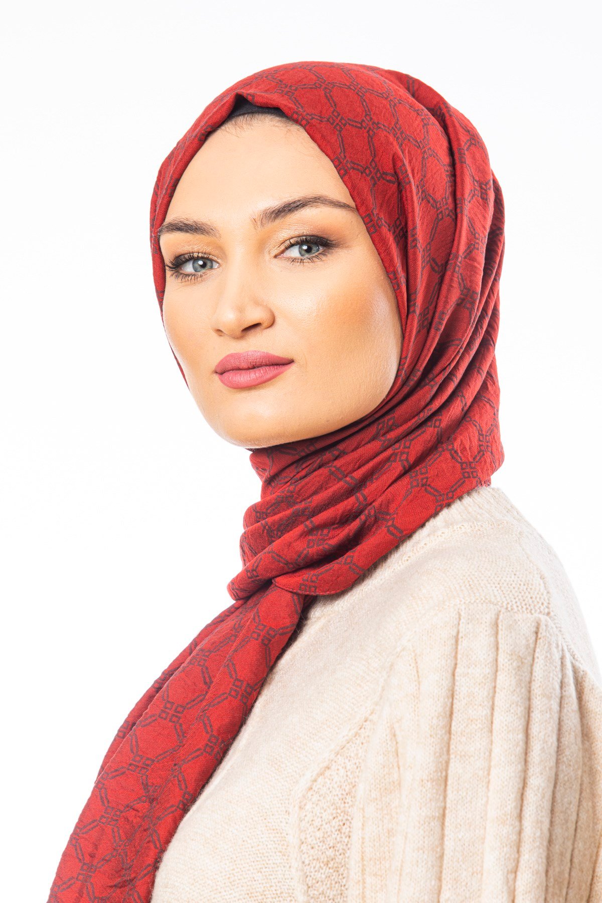 JAKARLI MODAL ŞALHelezon Desen Jakarlı Modal Seri Şal Askısı ile Birlikte 75x200 cm