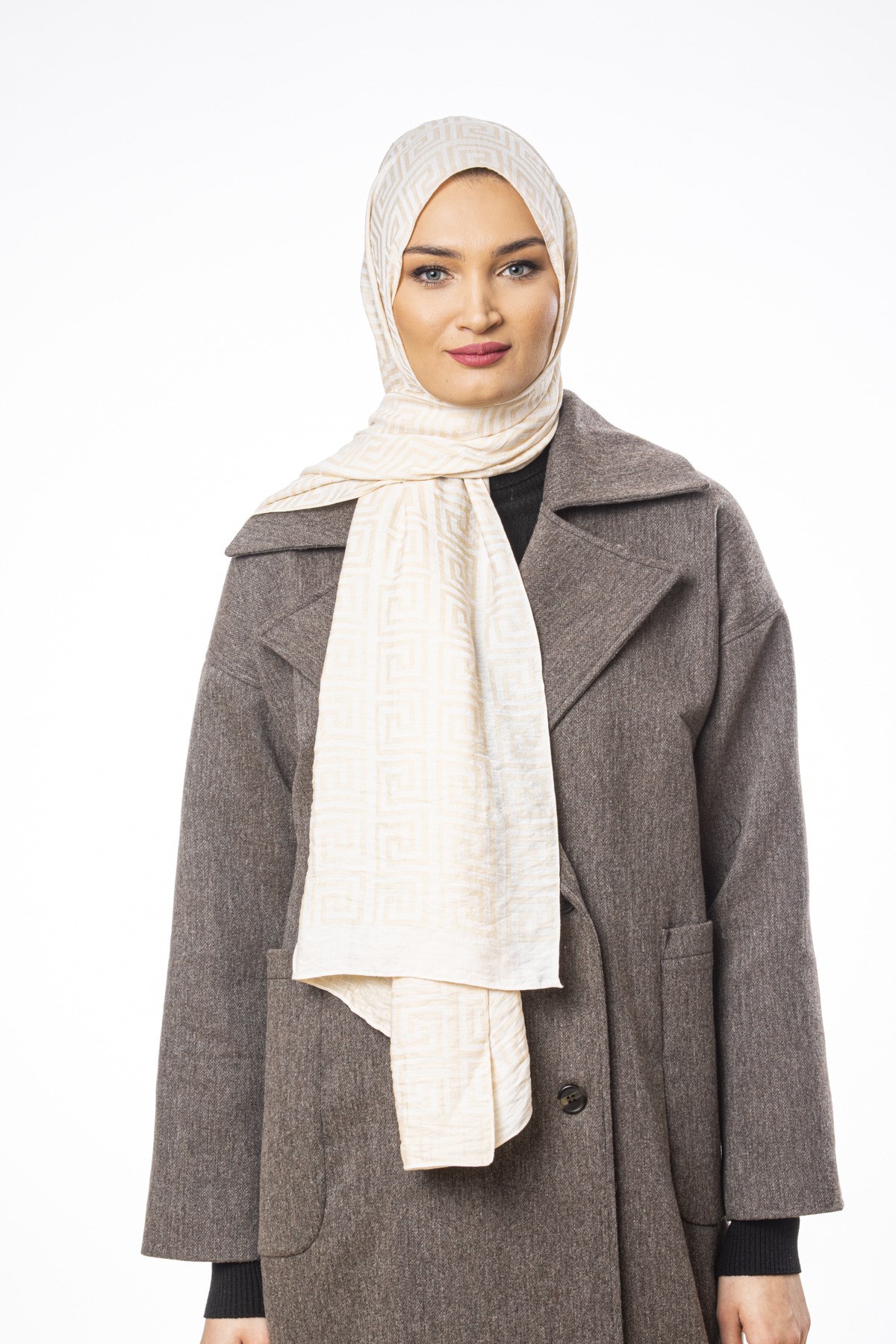 JAKARLI MODAL ŞALJakar Dokuma Desen Jakarlı Modal Seri Şal Askısı ile Birlikte 75x200 cm