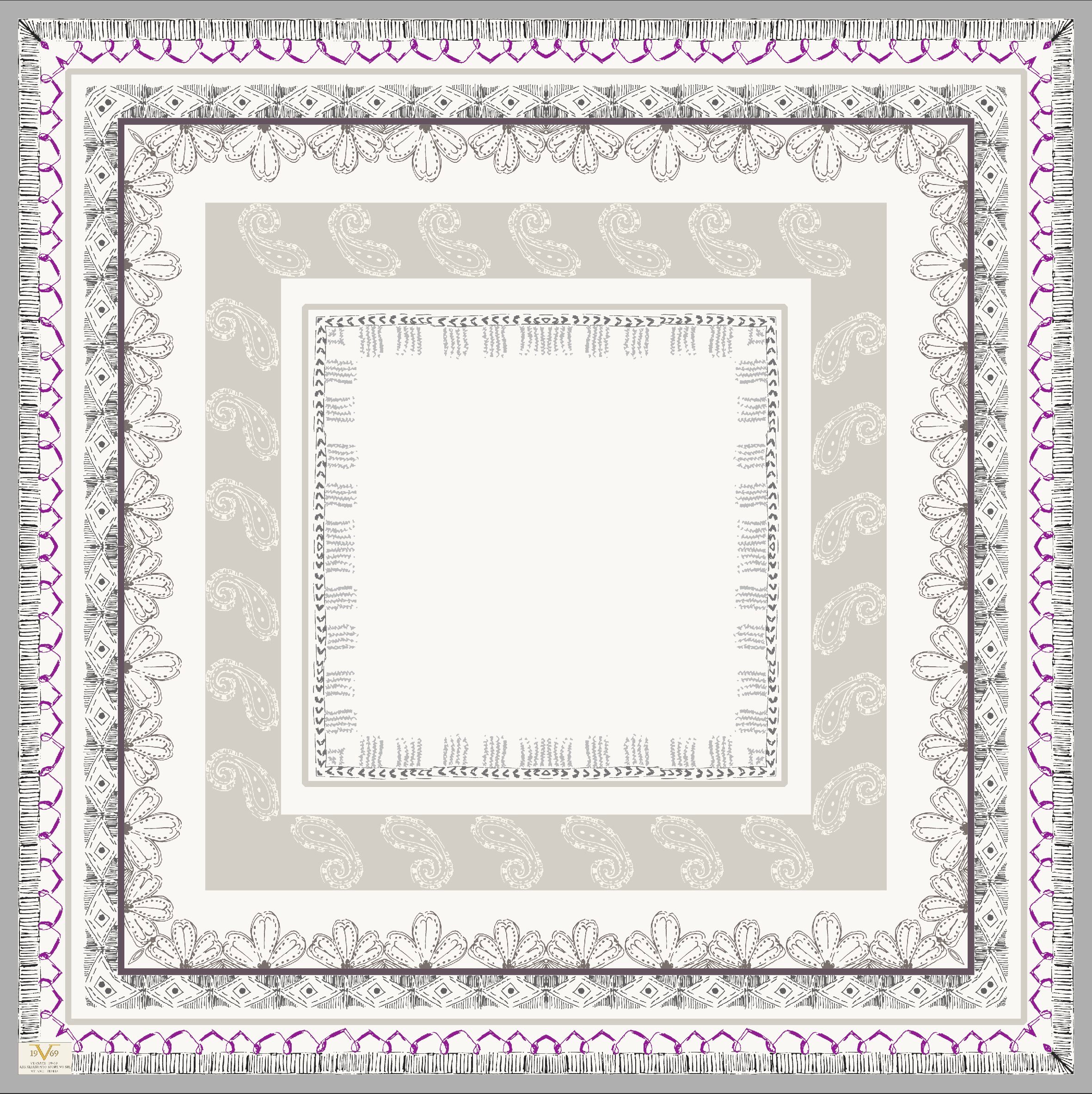 ŞALDesenli Woolly Seri Eşarp Askısı ile Birlikte 95x95 cm