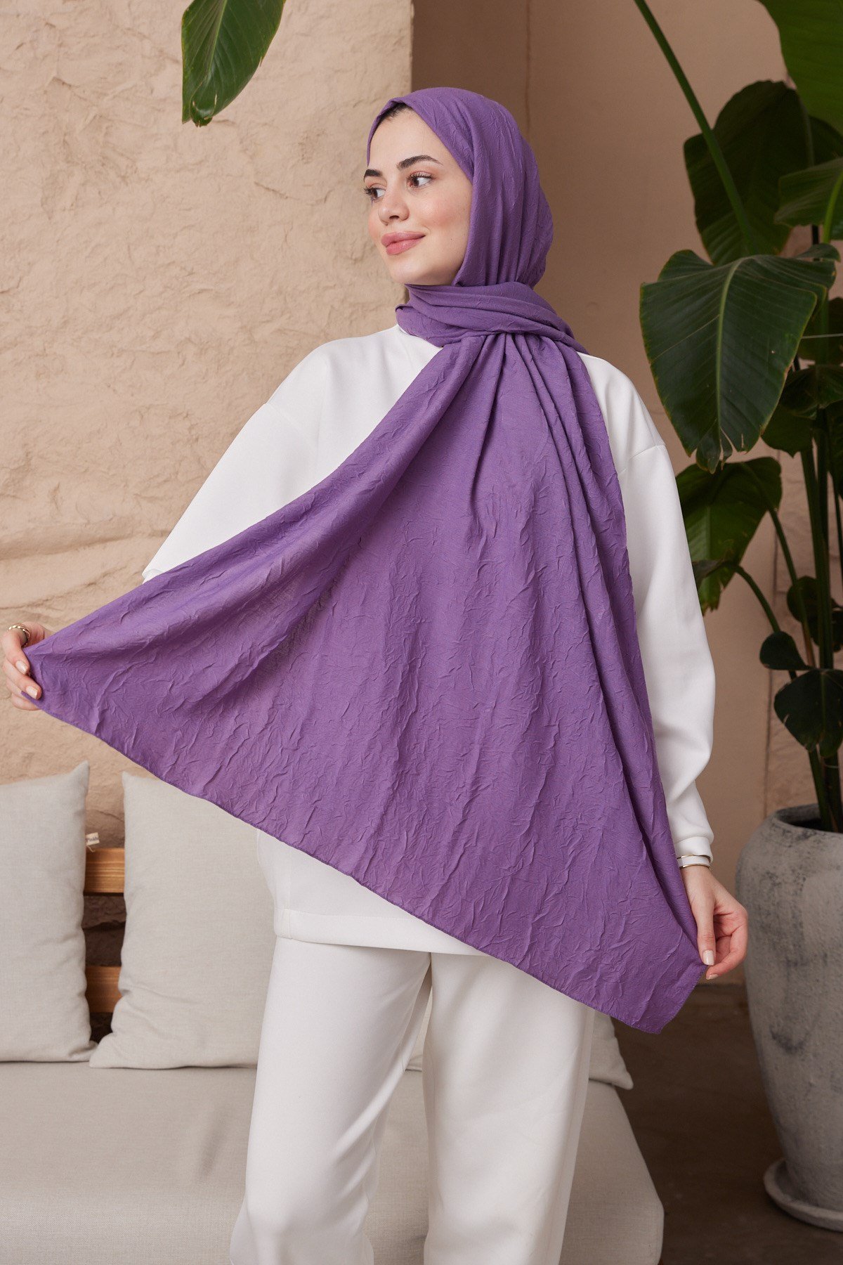 ŞALWoolly Kraş Seri Şal Askısı ile Birlikte 75X200