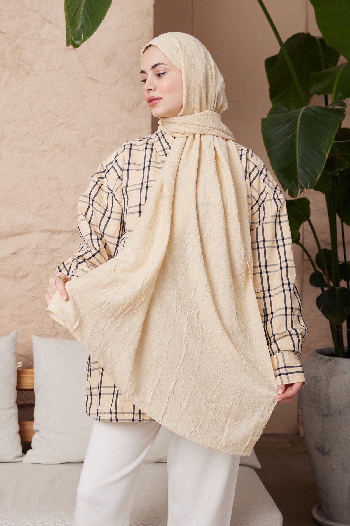 ŞALWoolly Kraş Seri Şal Askısı ile Birlikte 75X200