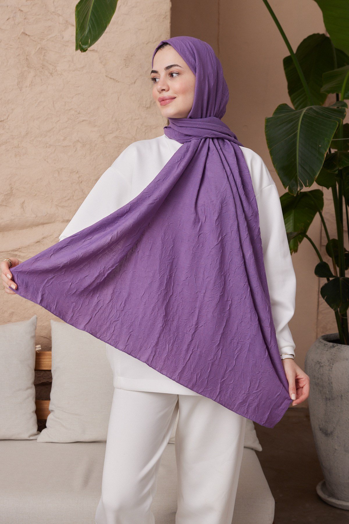 ŞALWoolly Kraş Seri Şal Askısı ile Birlikte 75X200
