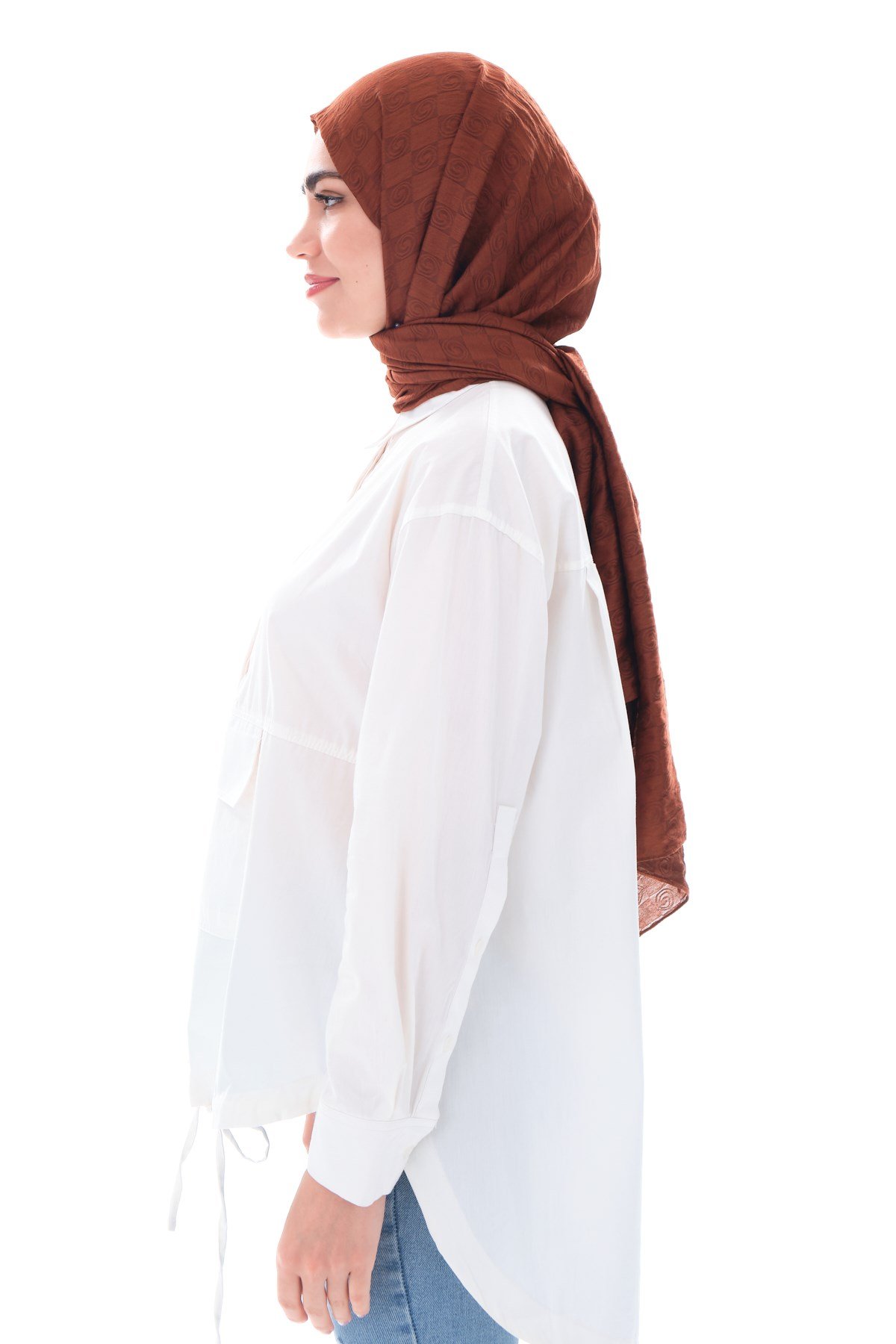JAKARLI MODAL ŞALHelezon Desen Jakar Elegante Seri Viscon Şal Askısı ile Birlikte 75x200