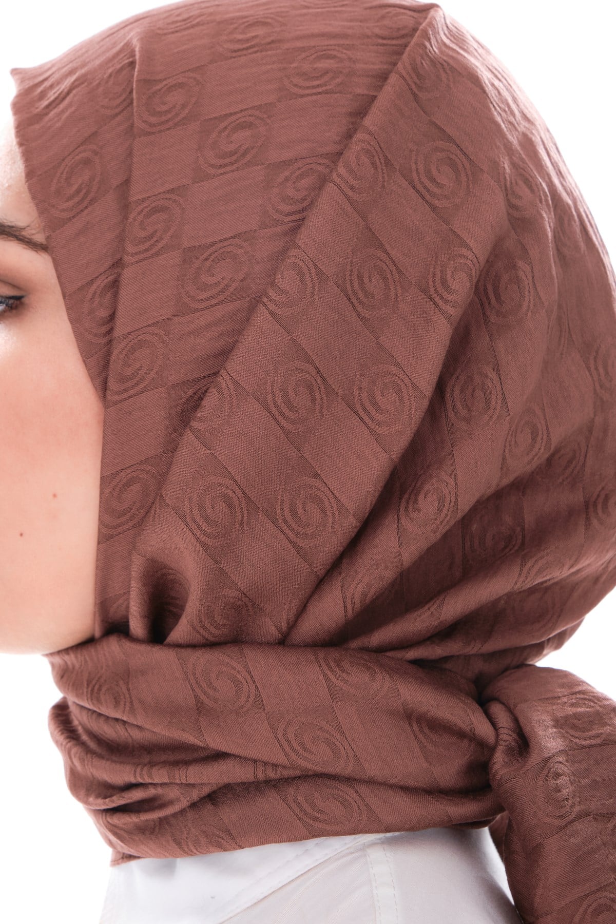 JAKARLI MODAL ŞALHelezon Desen Jakar Elegante Seri Viscon Şal Askısı ile Birlikte 75x200