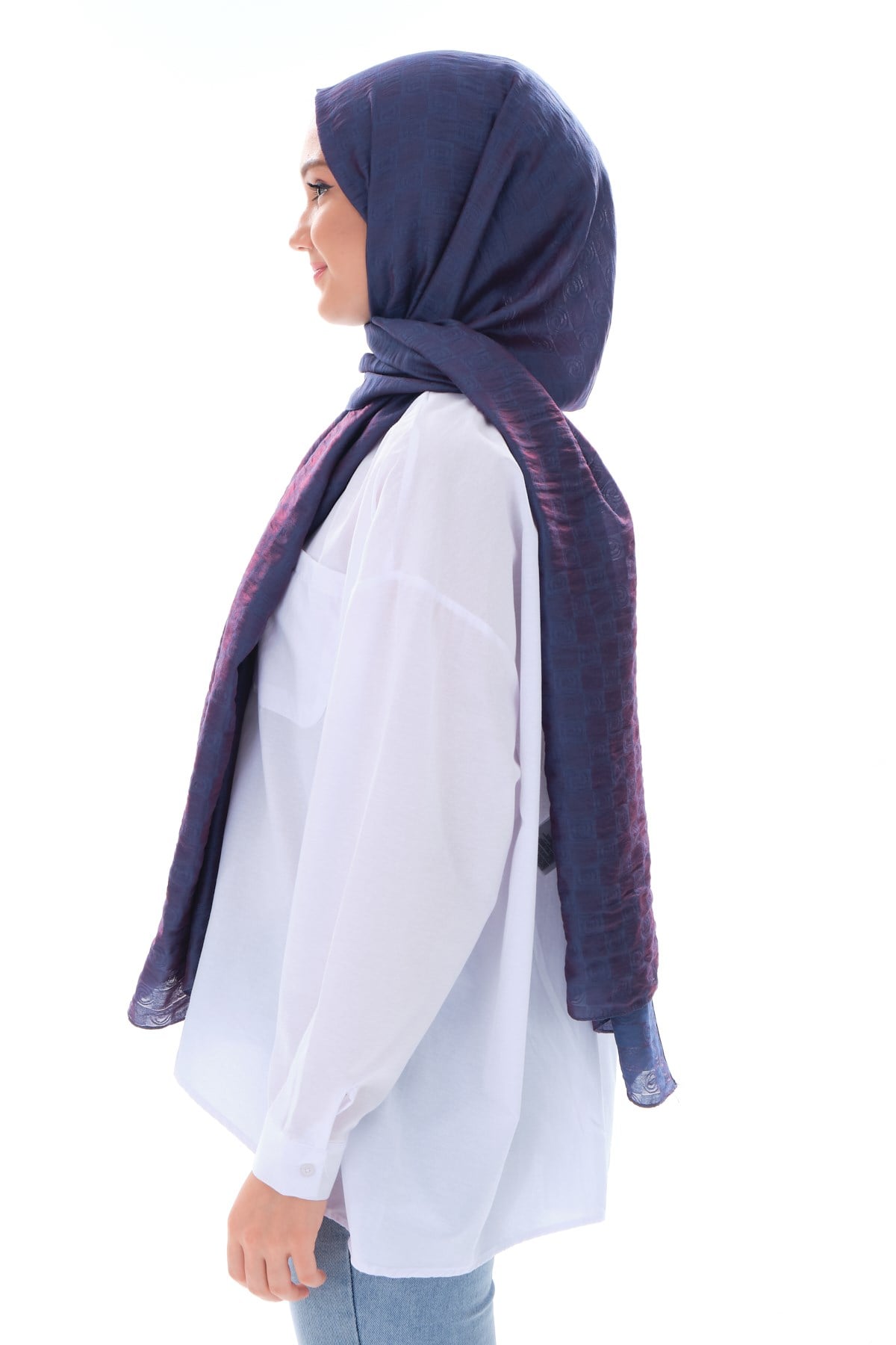 JAKARLI MODAL ŞALHelezon Desen Jakar Elegante Seri Viscon Şal Askısı ile Birlikte 75x200