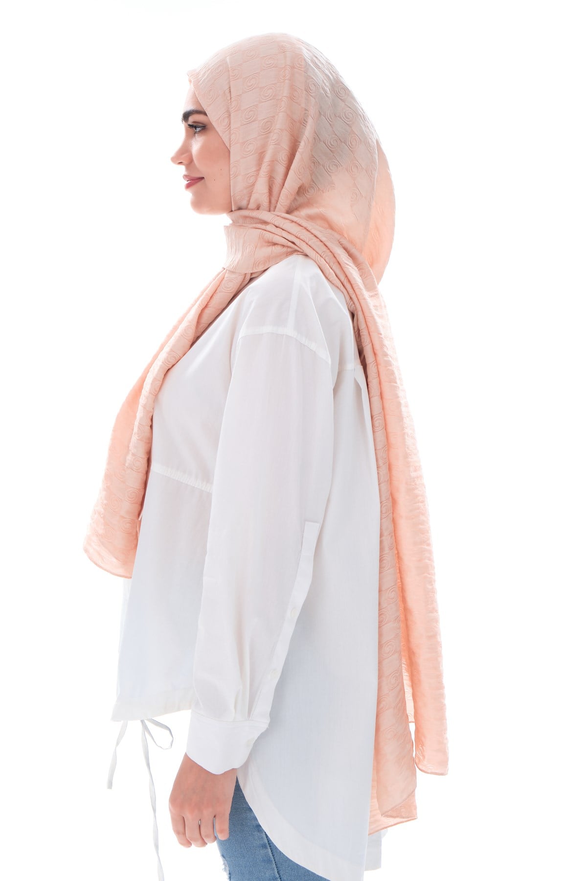 JAKARLI MODAL ŞALHelezon Desen Jakar Elegante Seri Viscon Şal Askısı ile Birlikte 75x200