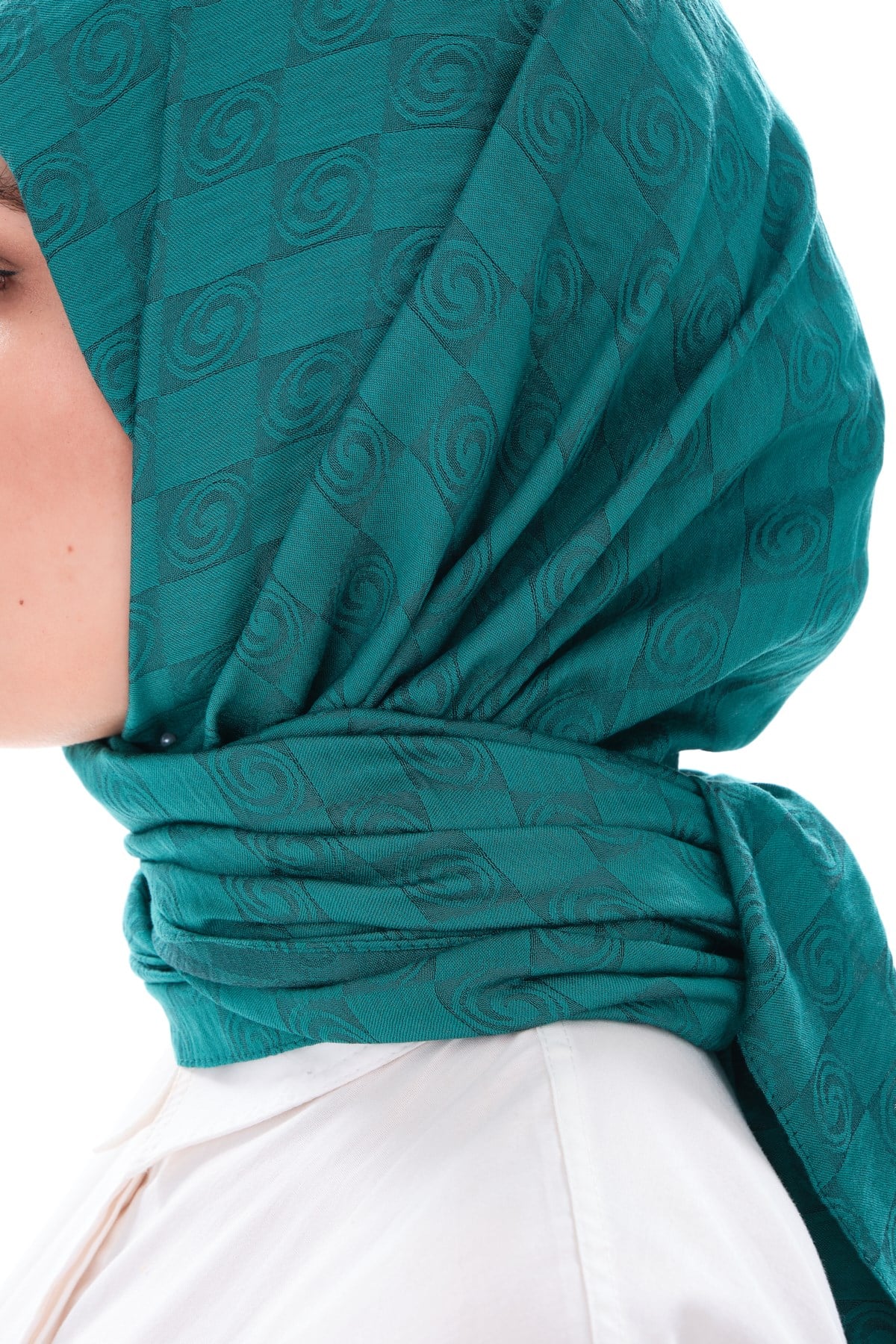 JAKARLI MODAL ŞALHelezon Desen Jakar Elegante Seri Viscon Şal Askısı ile Birlikte 75x200