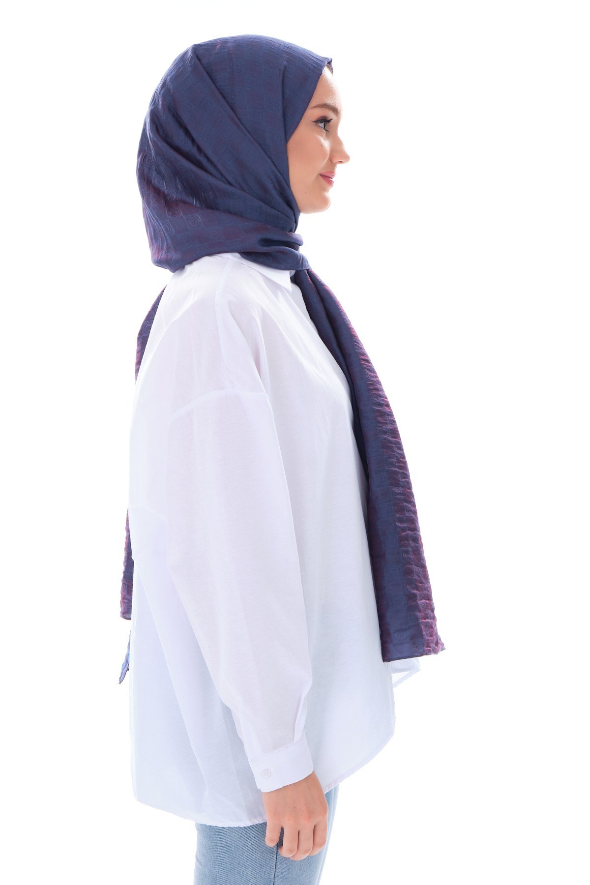 JAKARLI MODAL ŞALHelezon Desen Jakar Elegante Seri Viscon Şal Askısı ile Birlikte 75x200