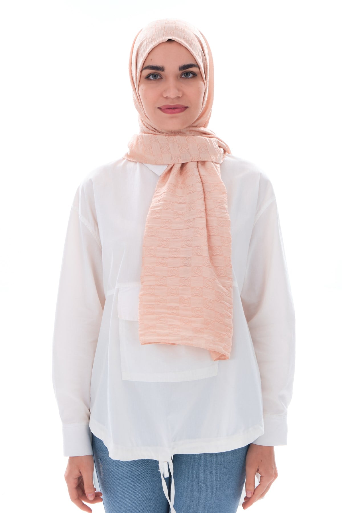 JAKARLI MODAL ŞALHelezon Desen Jakar Elegante Seri Viscon Şal Askısı ile Birlikte 75x200