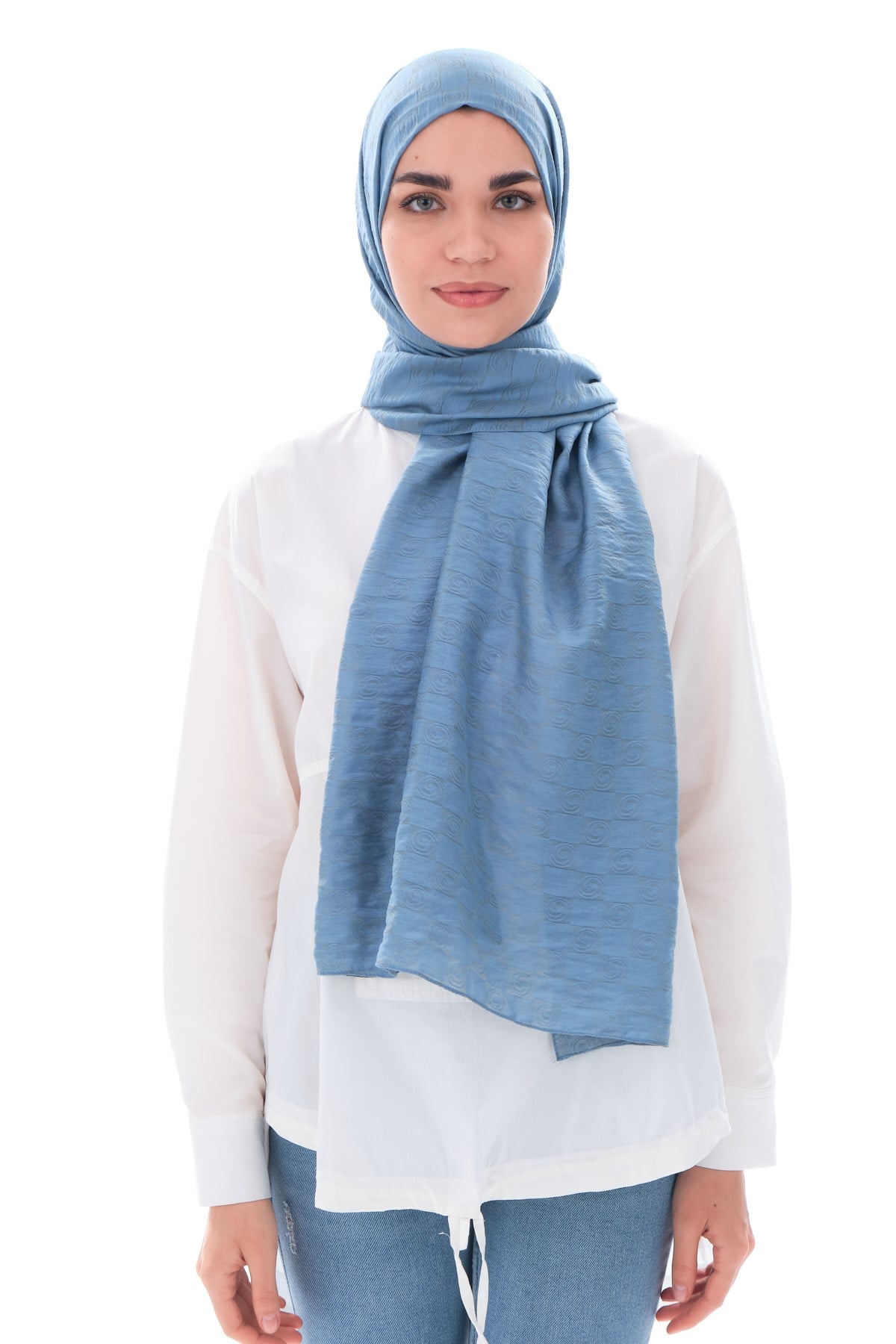JAKARLI MODAL ŞALHelezon Desen Jakar Elegante Seri Viscon Şal Askısı ile Birlikte 75x200